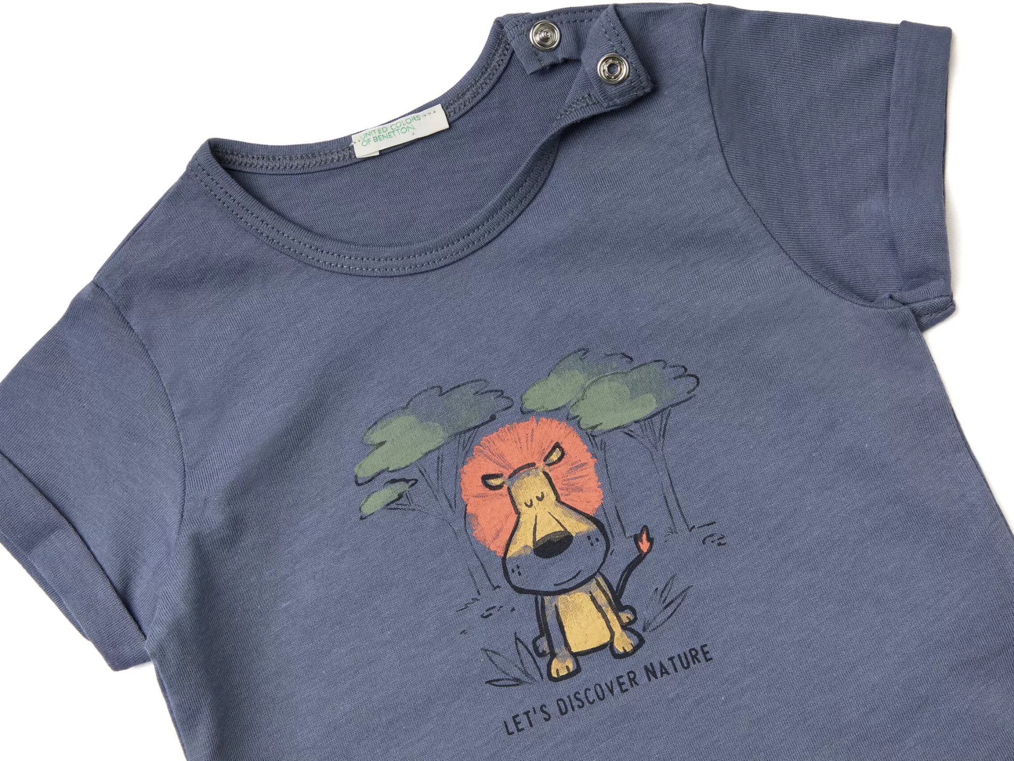 Benetton Camiseta De Algodón Organico Con Estampado-Niños Sudaderas Y Camisetas