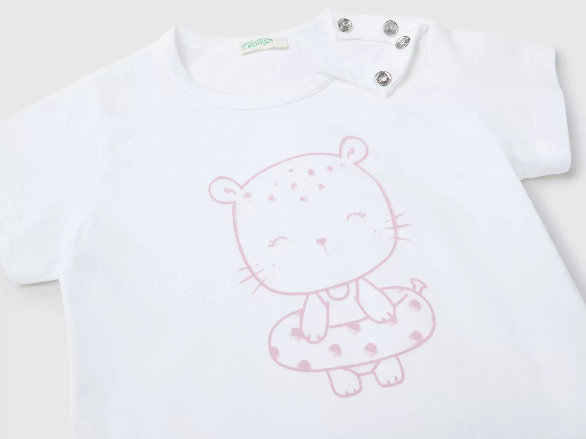 Benetton Camiseta De Algodón Organico Con Estampado-Niños Sudaderas Y Camisetas