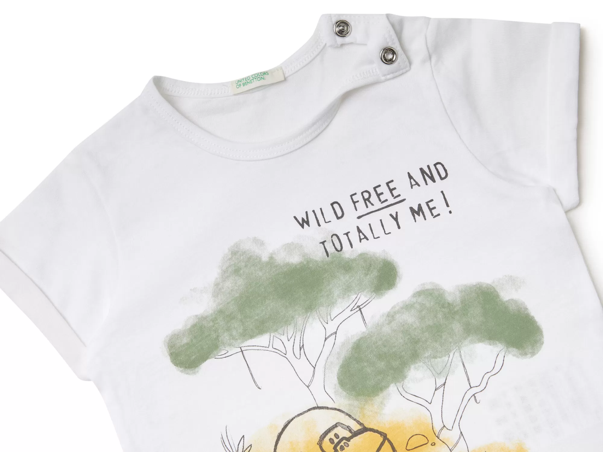 Benetton Camiseta De Algodón Organico Con Estampado-Niños Sudaderas Y Camisetas