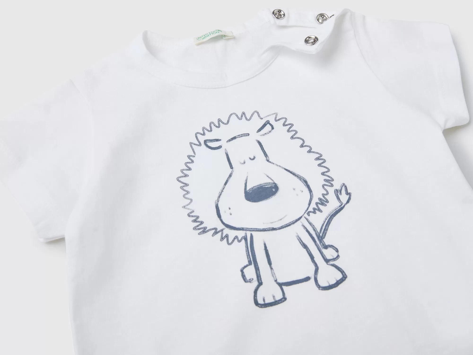 Benetton Camiseta De Algodón Organico Con Estampado-Niños Sudaderas Y Camisetas