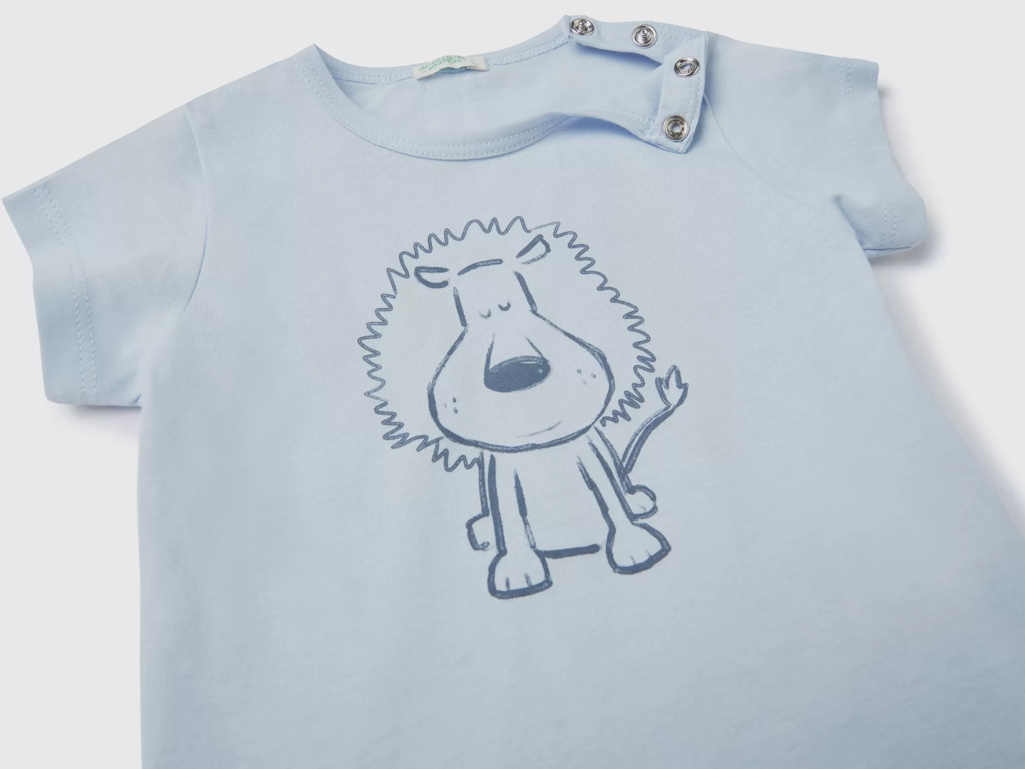 Benetton Camiseta De Algodón Organico Con Estampado-Niños Sudaderas Y Camisetas