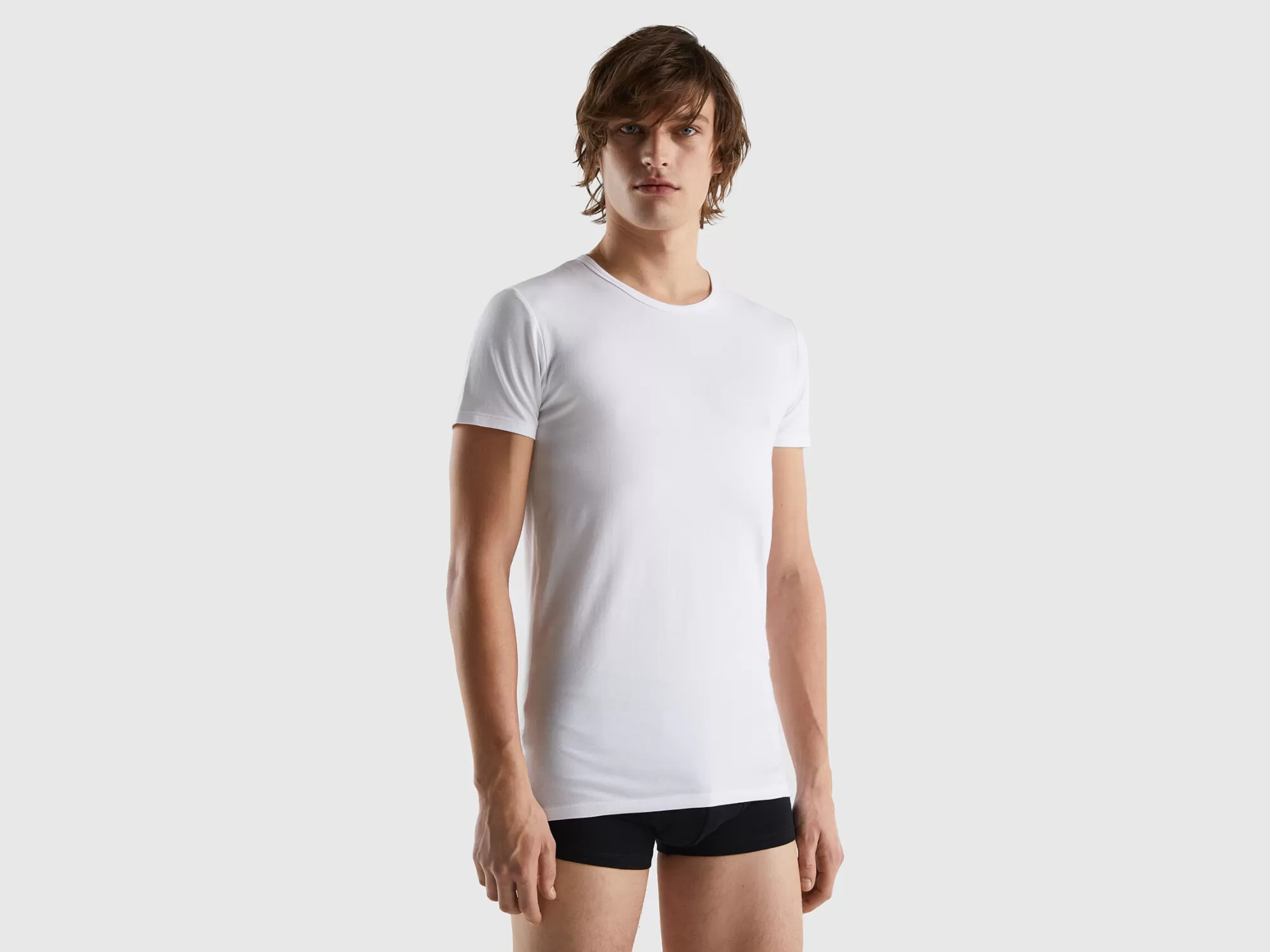 Benetton Camiseta De Algodón Organico Elastico-Hombre Ropa Interior Y Pijamas