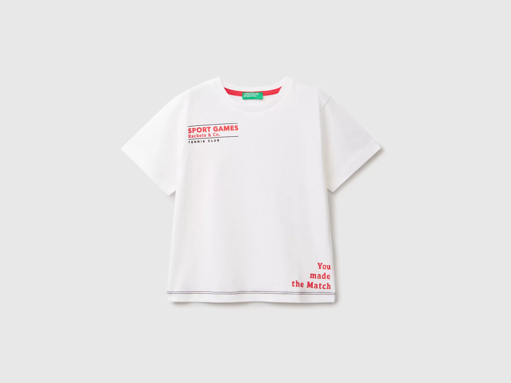 Benetton Camiseta De Cuello Redondo Con Estampado-Niños Camisetas Y Camisas