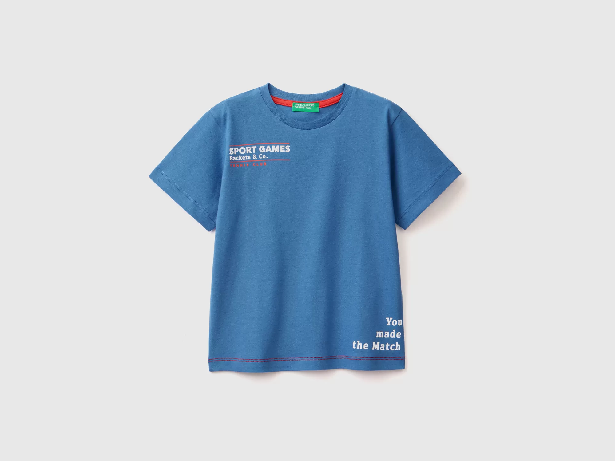 Benetton Camiseta De Cuello Redondo Con Estampado-Niños Camisetas Y Camisas