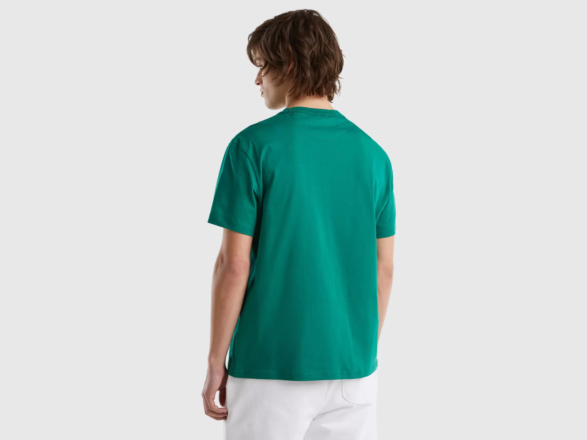 Benetton Camiseta De Cuello Redondo Con Estampado-Hombre Camisetas