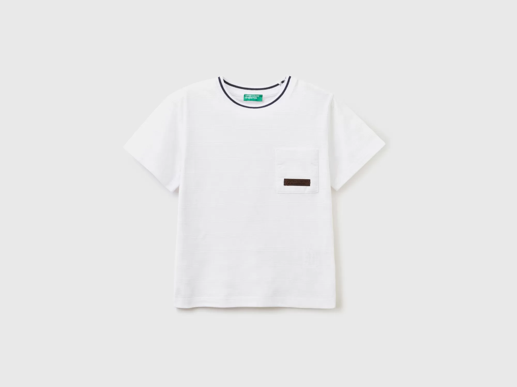 Benetton Camiseta De Jacquard Con Bolsillo-Niños Camisetas Y Camisas