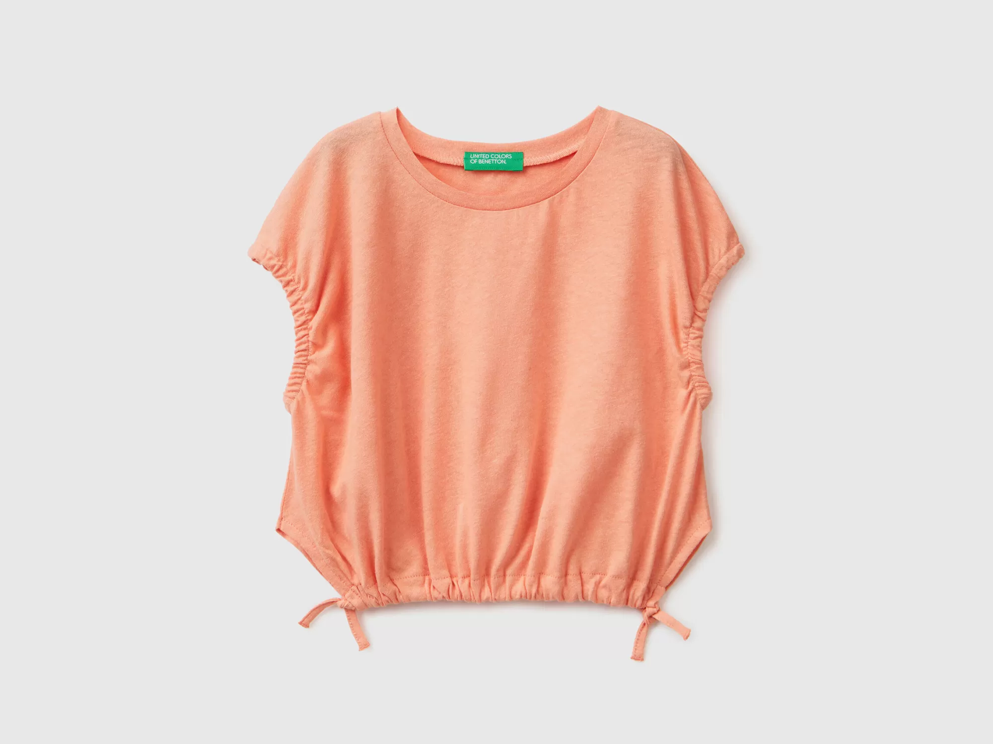 Benetton Camiseta De Lino Mixto Con Cordones-Niños Camisetas Y Camisas