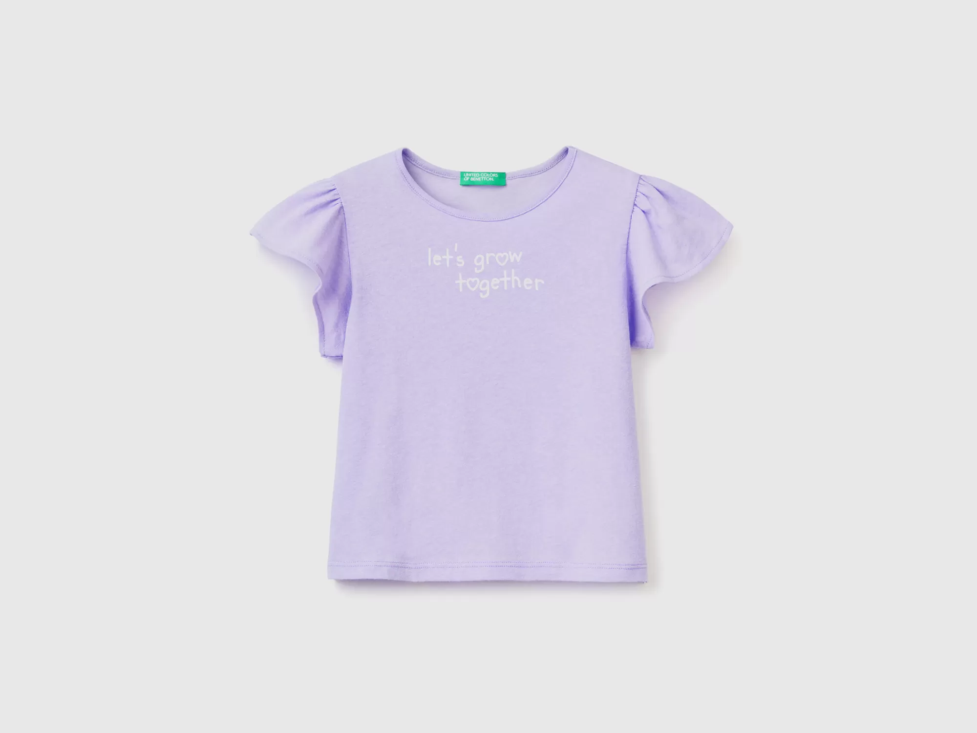 Benetton Camiseta De Lino Mixto Con Estampado-Niños Camisetas Y Camisas