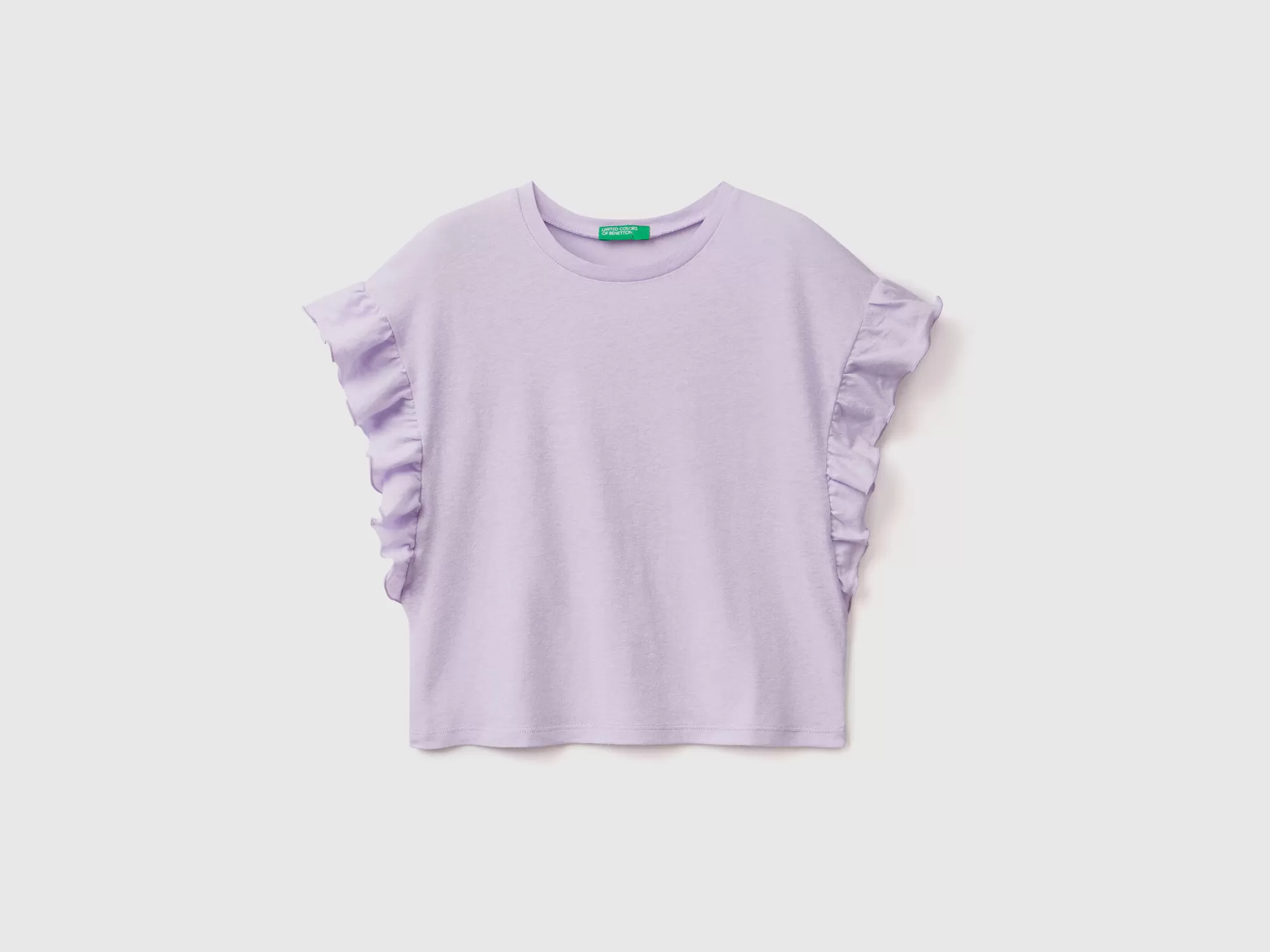 Benetton Camiseta De Lino Mixto Con Volantes-Niños Camisetas Y Camisas