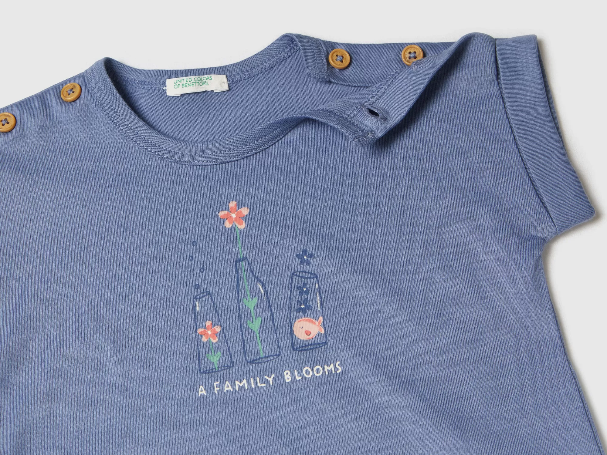 Benetton Camiseta De Manga Corta Con Estampado-Niños Sudaderas Y Camisetas