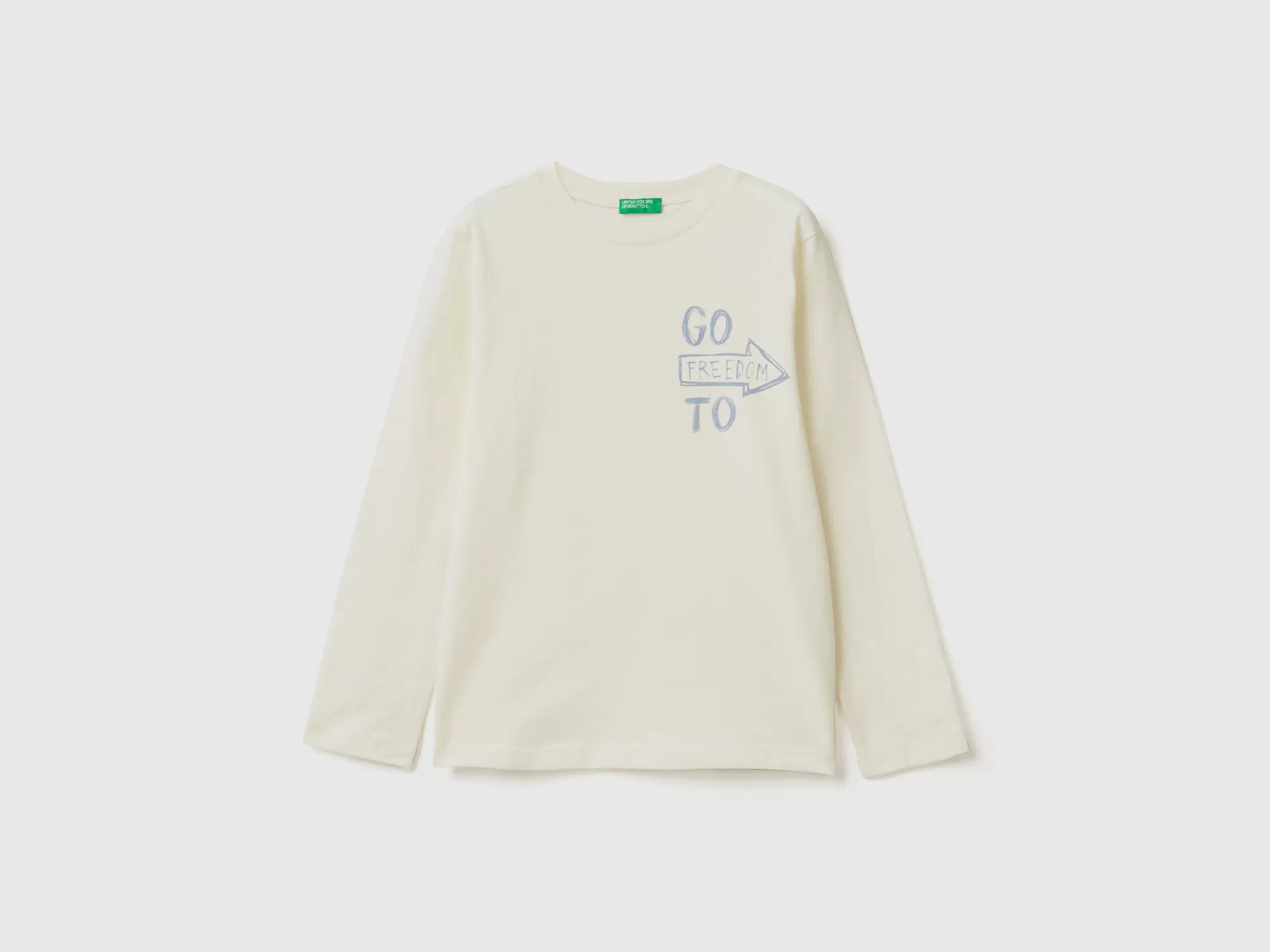 Benetton Camiseta De Manga Larga Con Estampado-Niños Camisetas Y Camisas