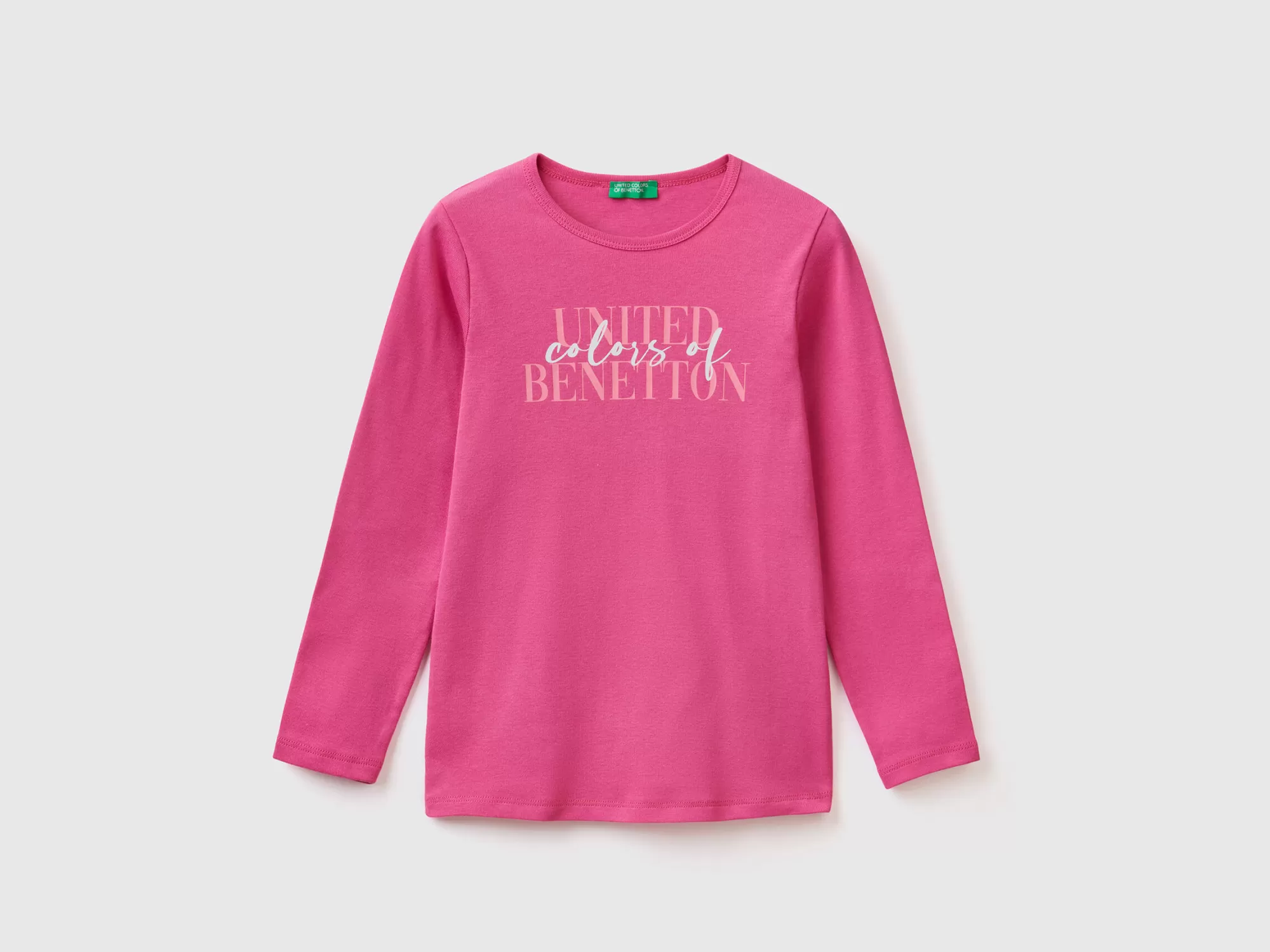 Benetton Camiseta De Manga Larga Con Estampado De Glitter-Niños Camisetas Y Camisas