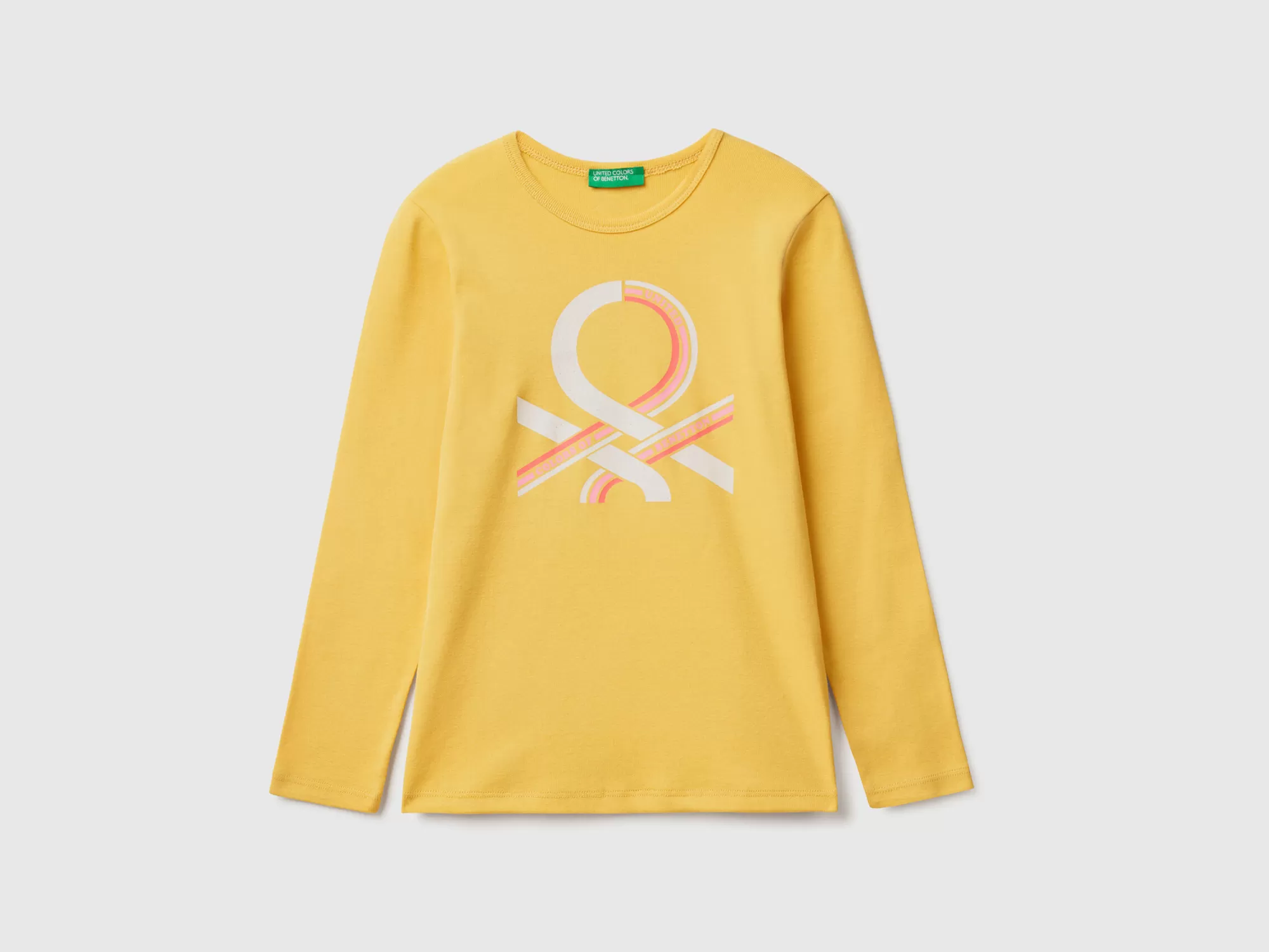 Benetton Camiseta De Manga Larga Con Estampado De Glitter-Niños Camisetas Y Camisas