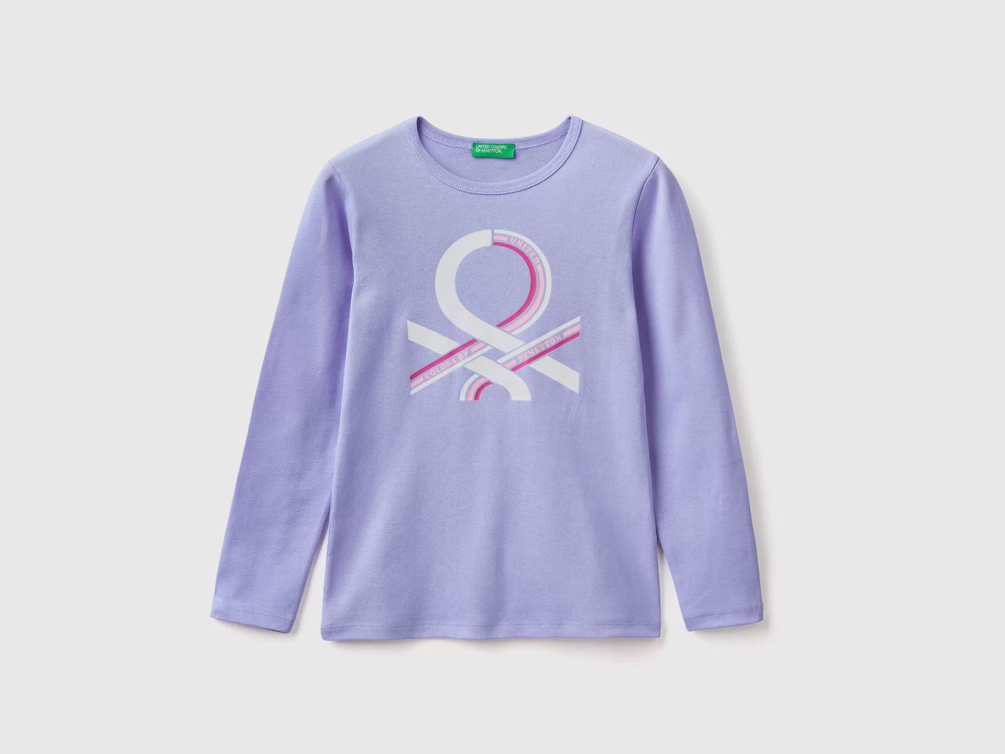 Benetton Camiseta De Manga Larga Con Estampado De Glitter-Niños Camisetas Y Camisas