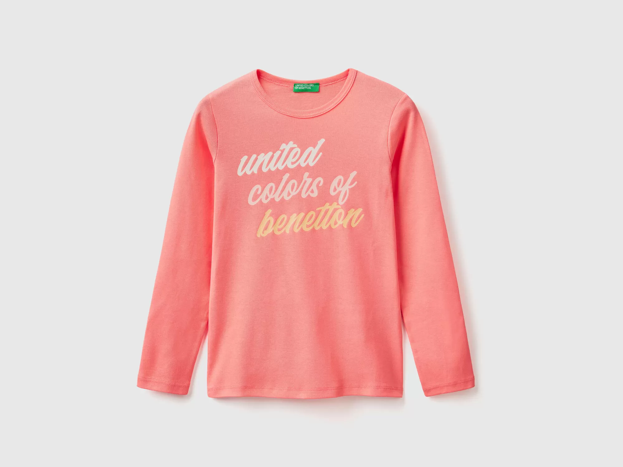 Benetton Camiseta De Manga Larga Con Estampado De Glitter-Niños Camisetas Y Camisas