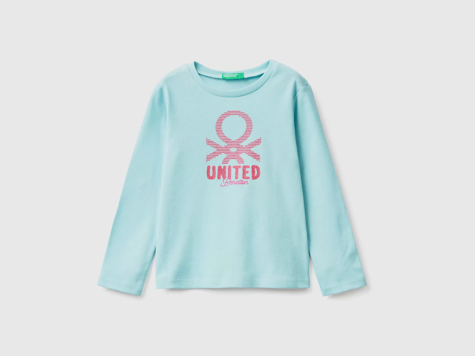 Benetton Camiseta De Manga Larga Con Estampado De Glitter-Niños Camisetas Y Camisas