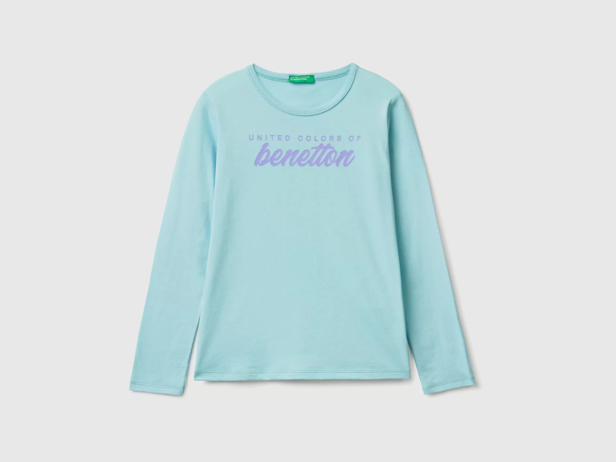 Benetton Camiseta De Manga Larga De 100 % Algodón-Niños Camisetas Y Camisas