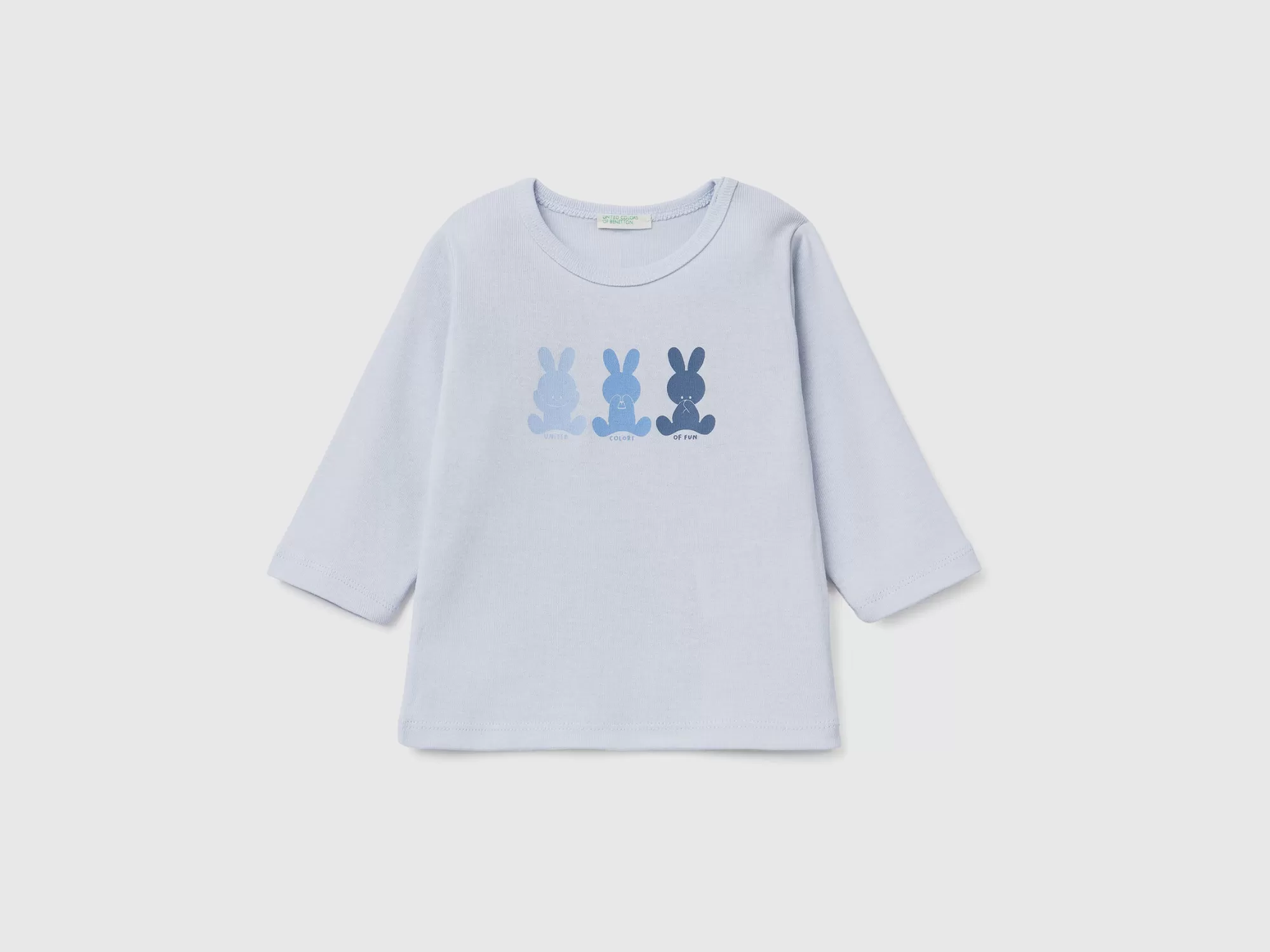 Benetton Camiseta De Manga Larga De 100 % Algodón Organico-Niños Vestidos De Algodón Organico