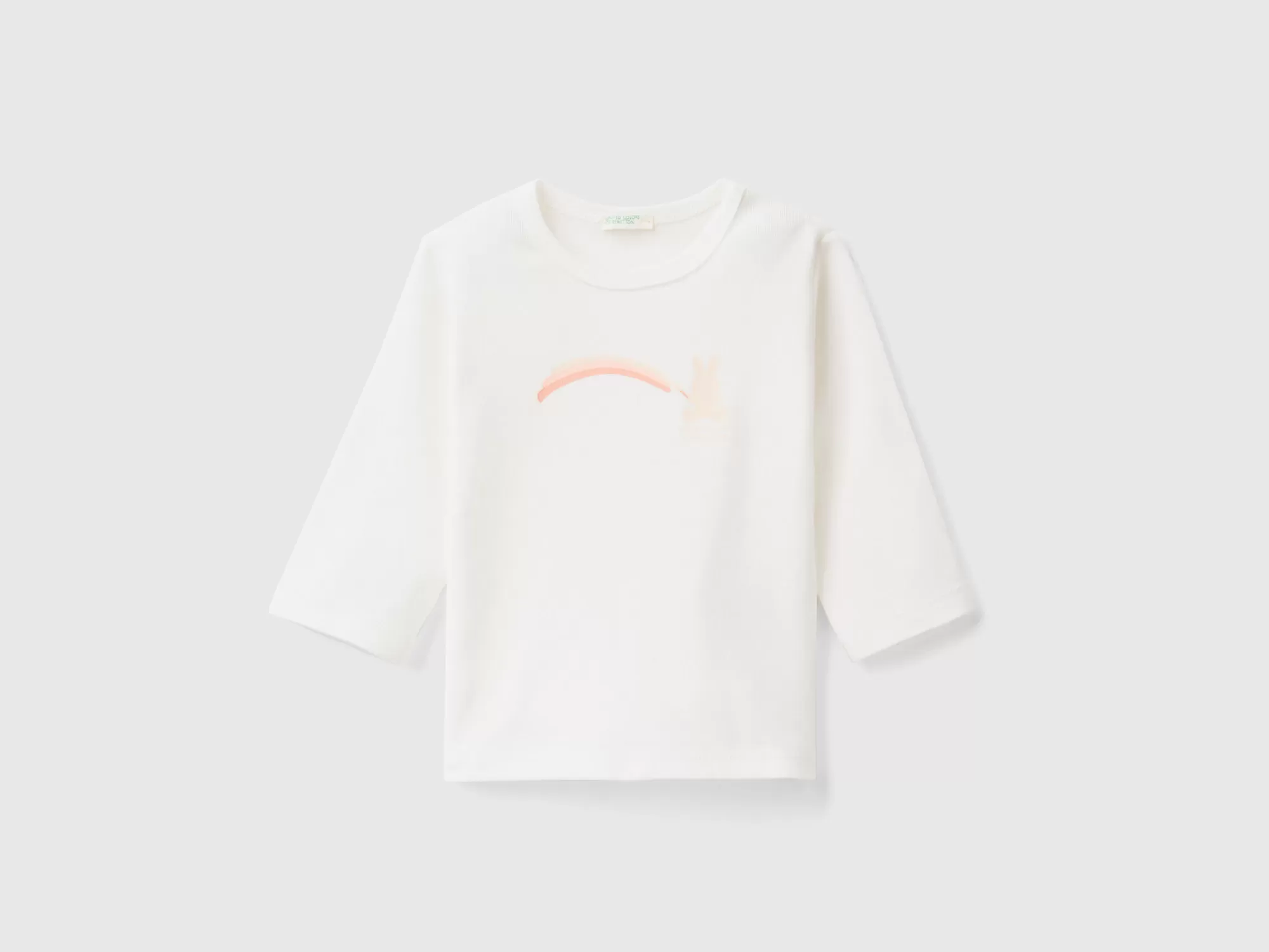 Benetton Camiseta De Manga Larga De 100 % Algodón Organico-Niños Vestidos De Algodón Organico