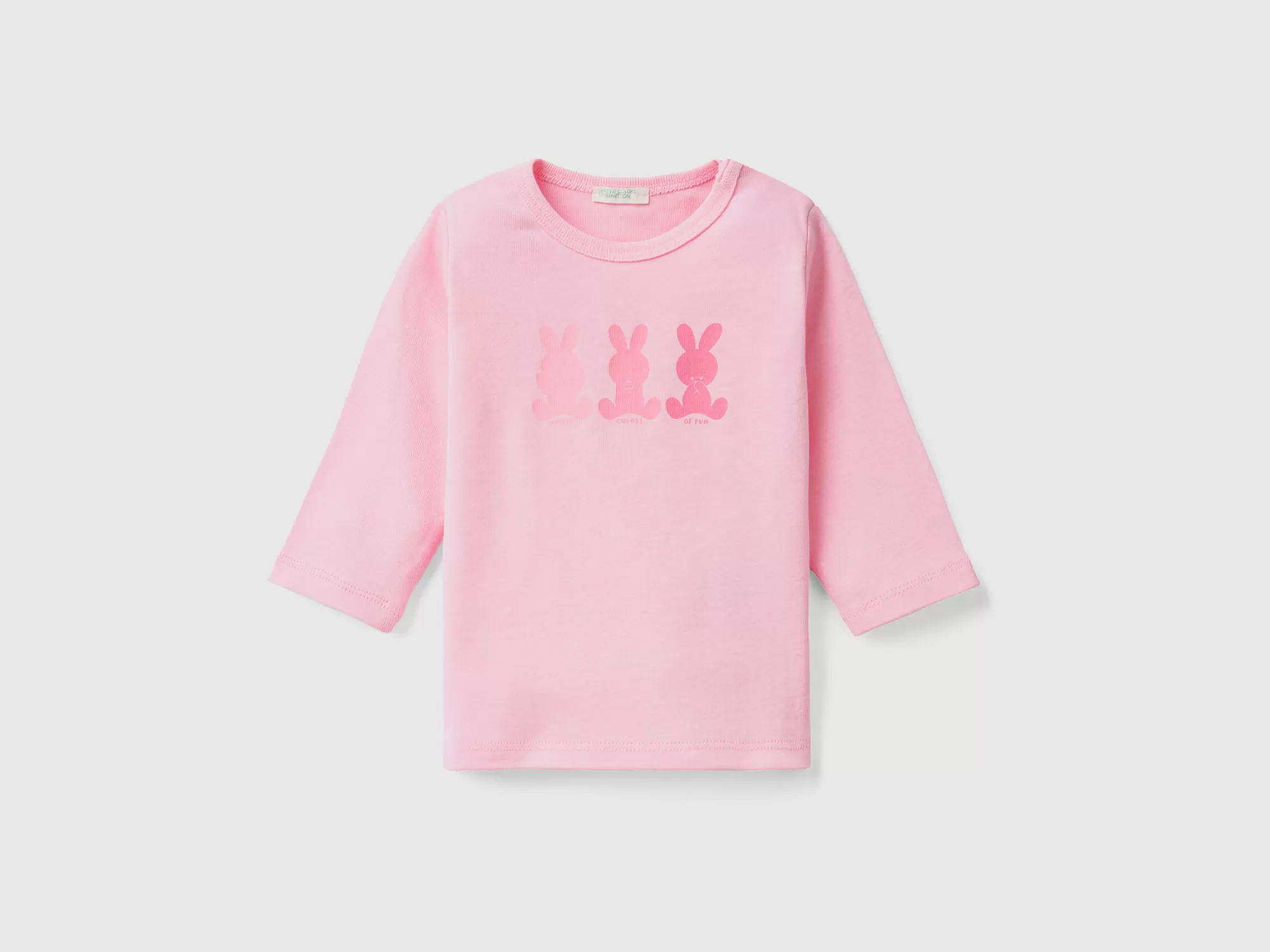 Benetton Camiseta De Manga Larga De 100 % Algodón Organico-Niños Vestidos De Algodón Organico