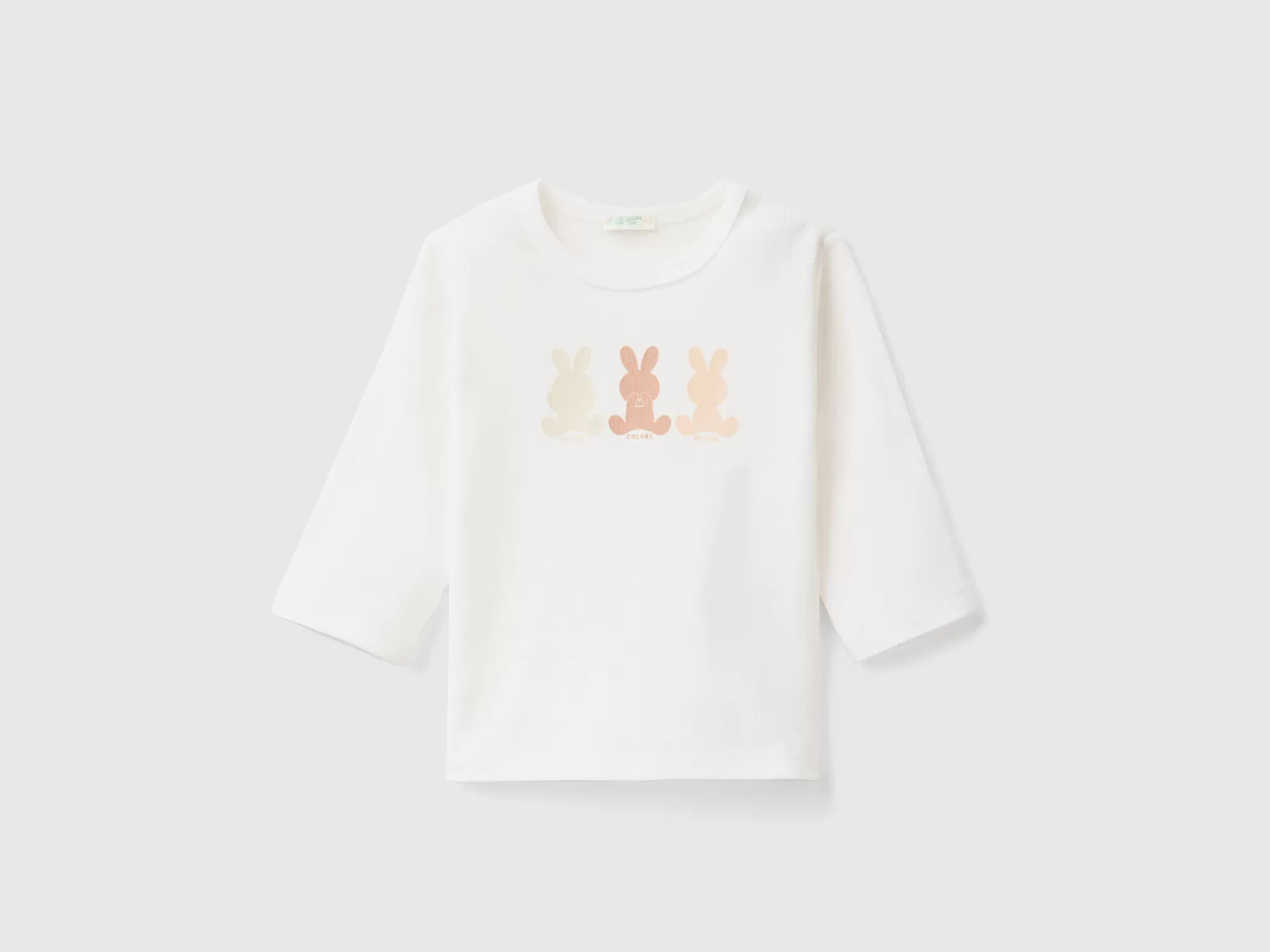 Benetton Camiseta De Manga Larga De 100 % Algodón Organico-Niños Vestidos De Algodón Organico