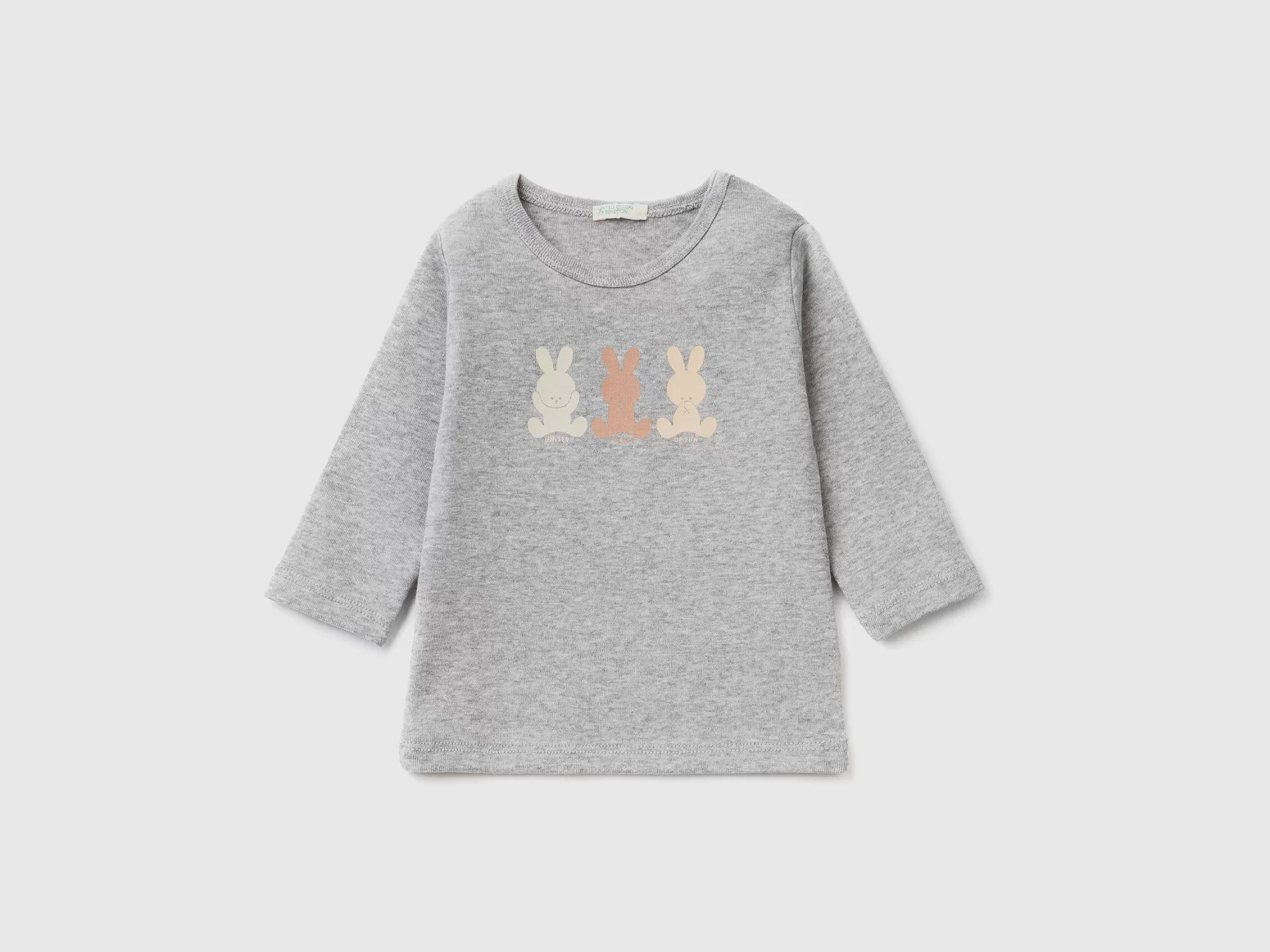 Benetton Camiseta De Manga Larga De 100 % Algodón Organico-Niños Vestidos De Algodón Organico