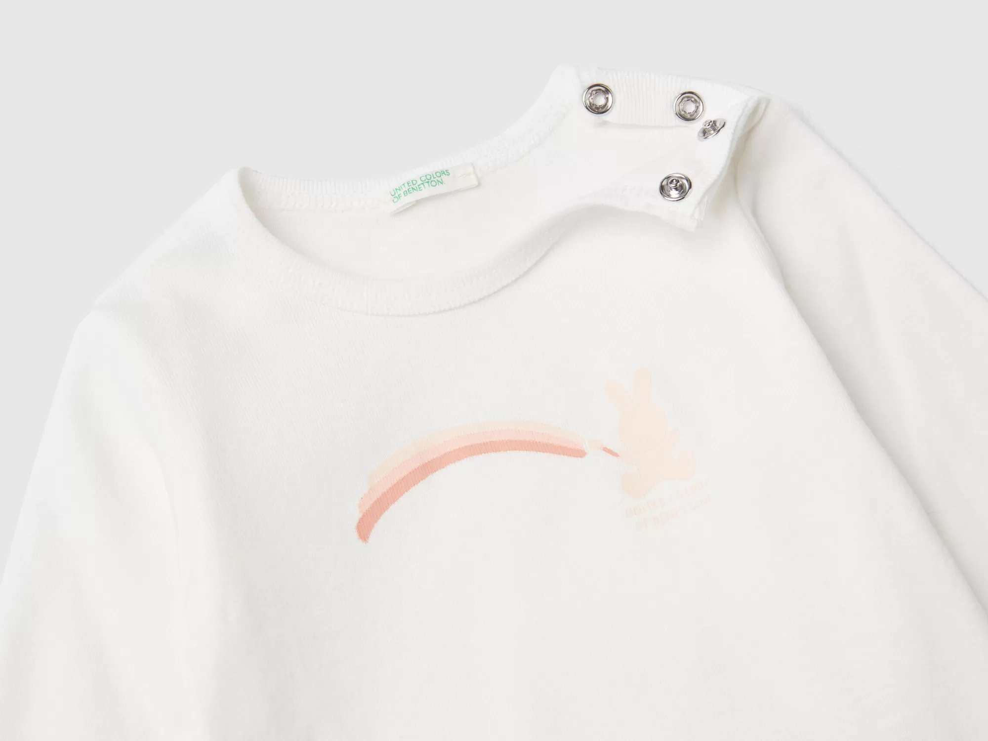 Benetton Camiseta De Manga Larga De 100 % Algodón Organico-Niños Vestidos De Algodón Organico