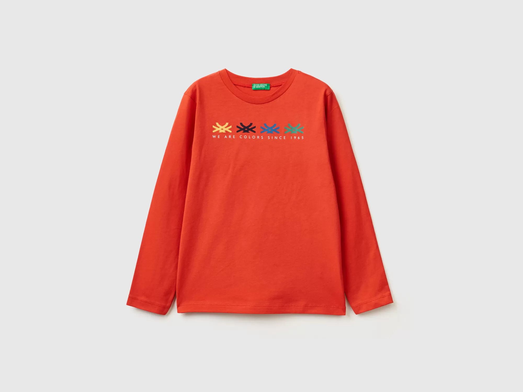 Benetton Camiseta De Manga Larga De Algodón Organico-Niños Camisetas Y Camisas