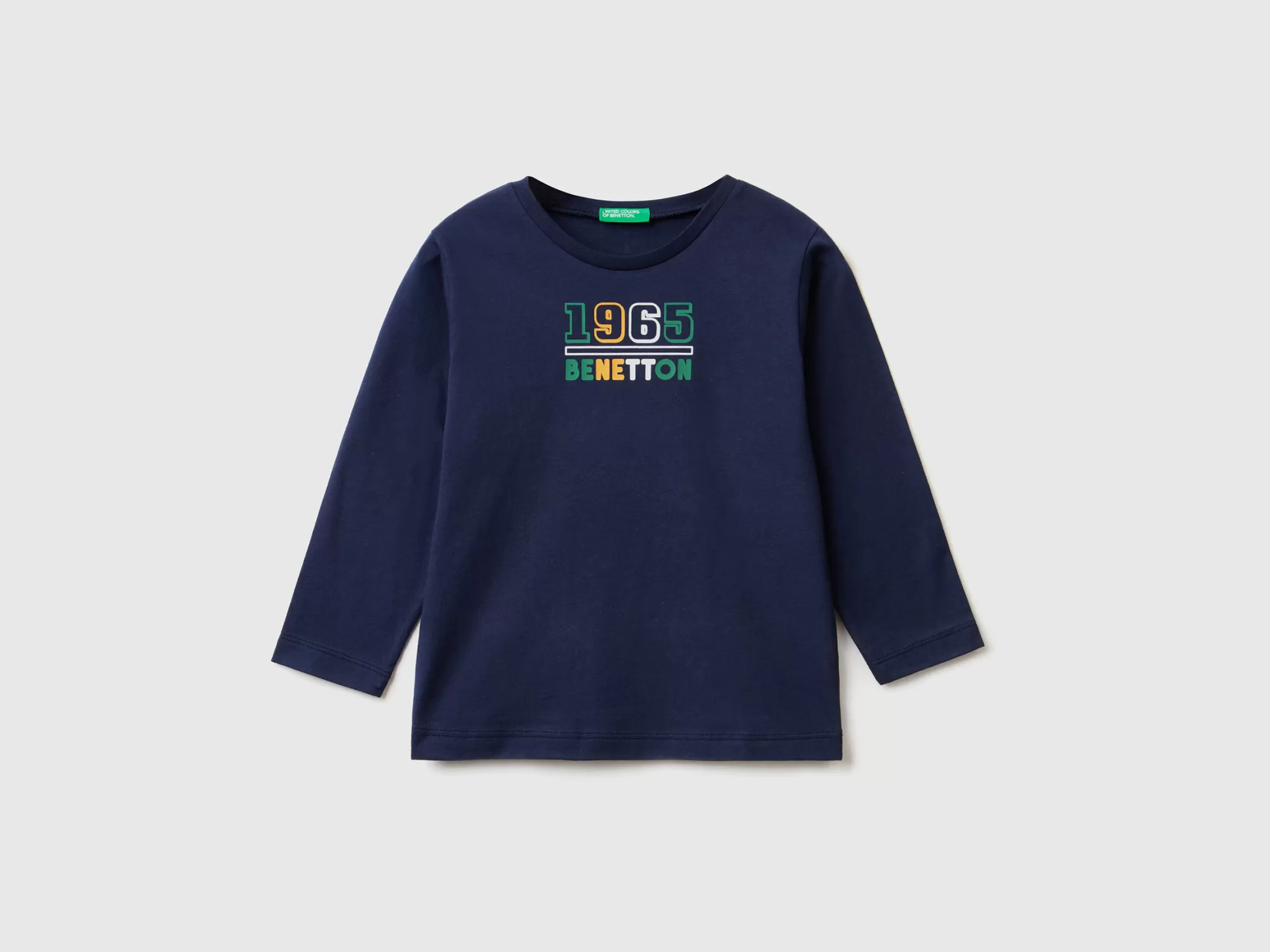 Benetton Camiseta De Manga Larga De Algodón Organico-Niños Camisetas Y Camisas