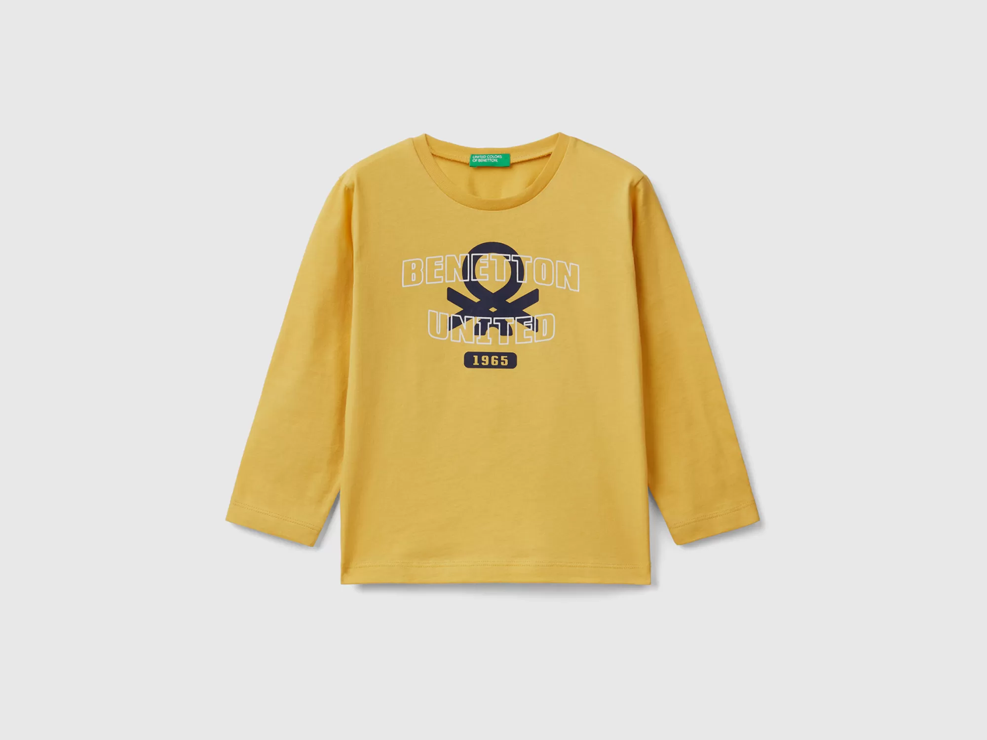 Benetton Camiseta De Manga Larga De Algodón Organico-Niños Camisetas Y Camisas