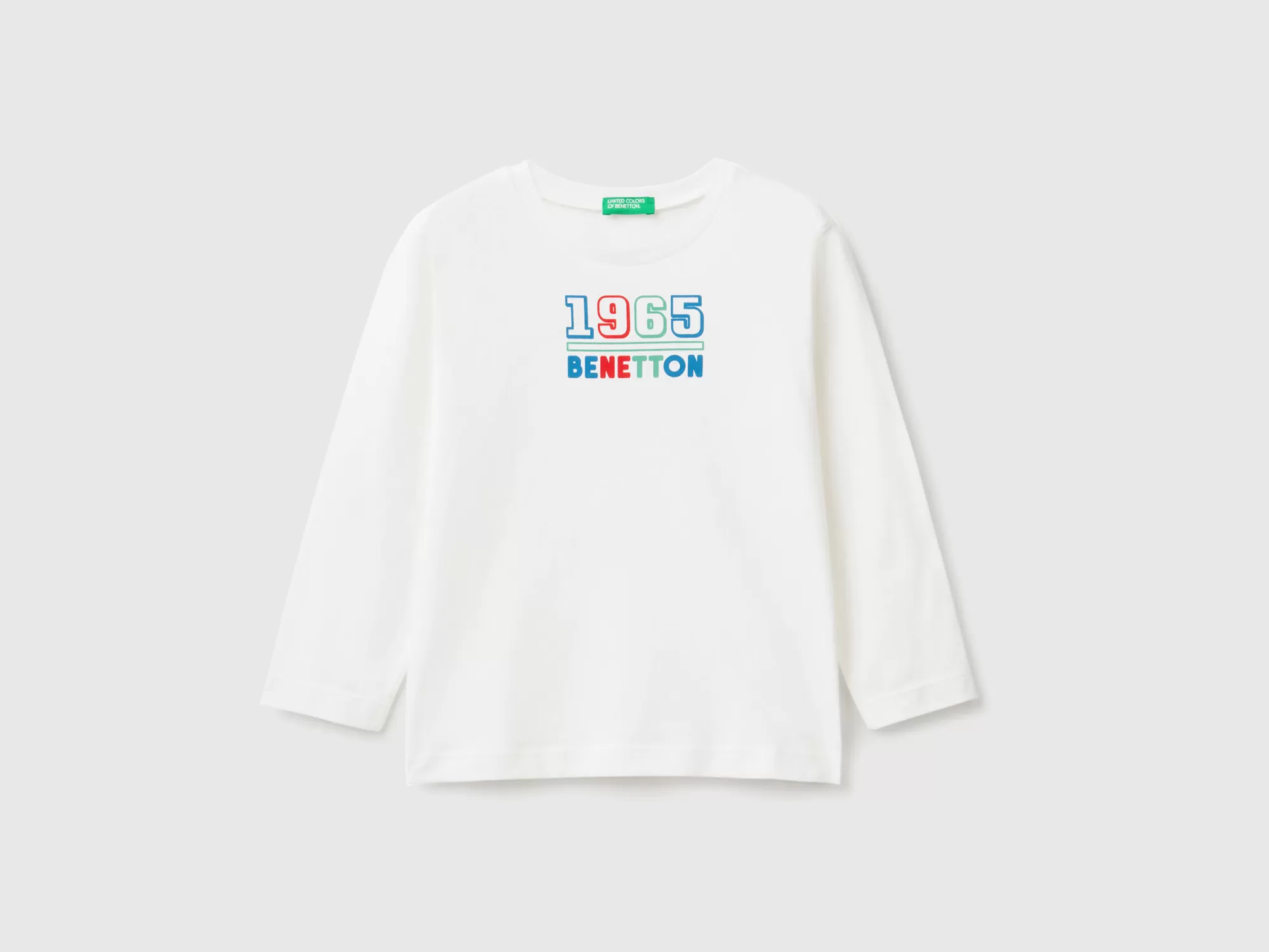 Benetton Camiseta De Manga Larga De Algodón Organico-Niños Camisetas Y Camisas