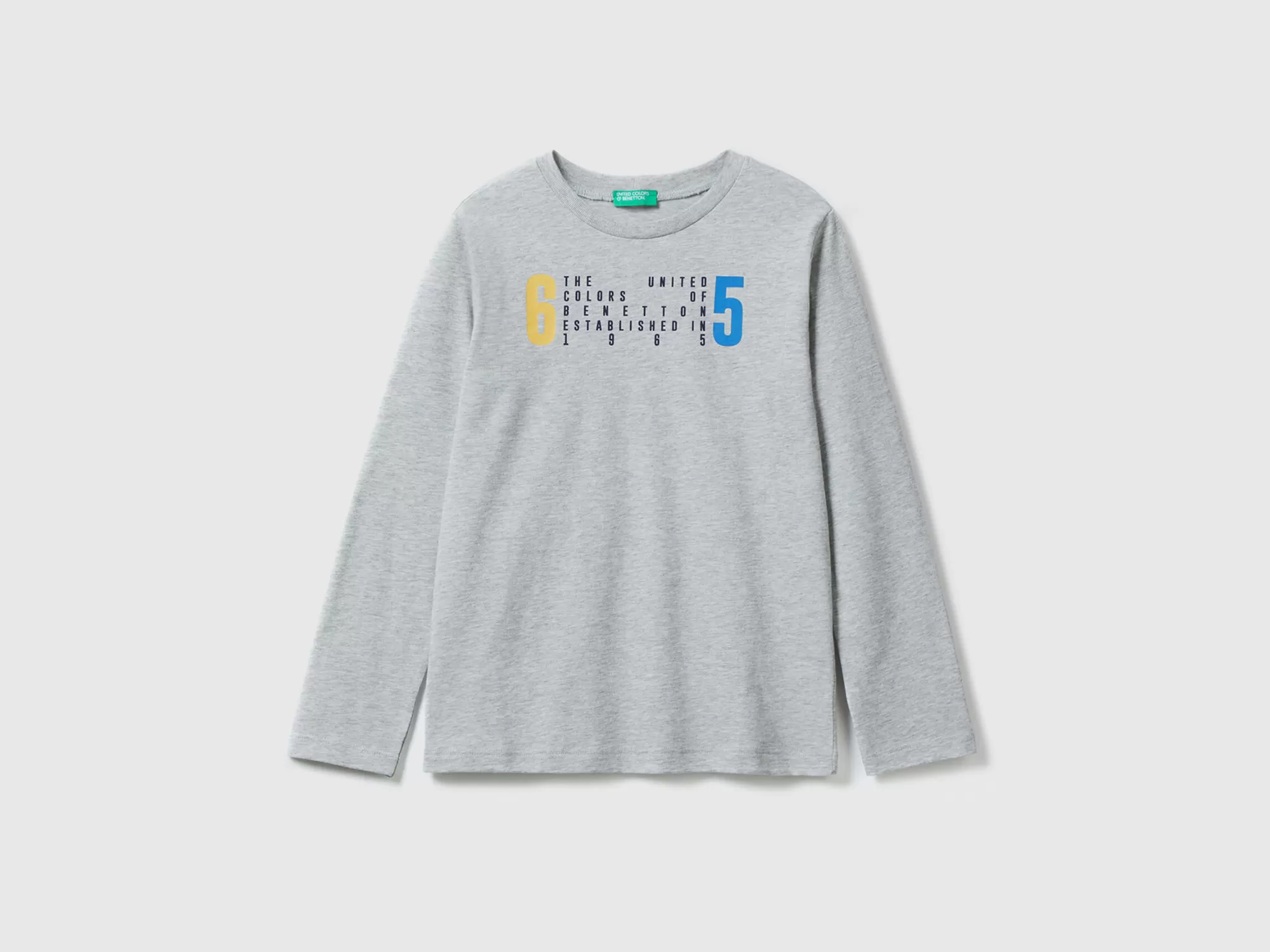 Benetton Camiseta De Manga Larga De Algodón Organico-Niños Camisetas Y Camisas