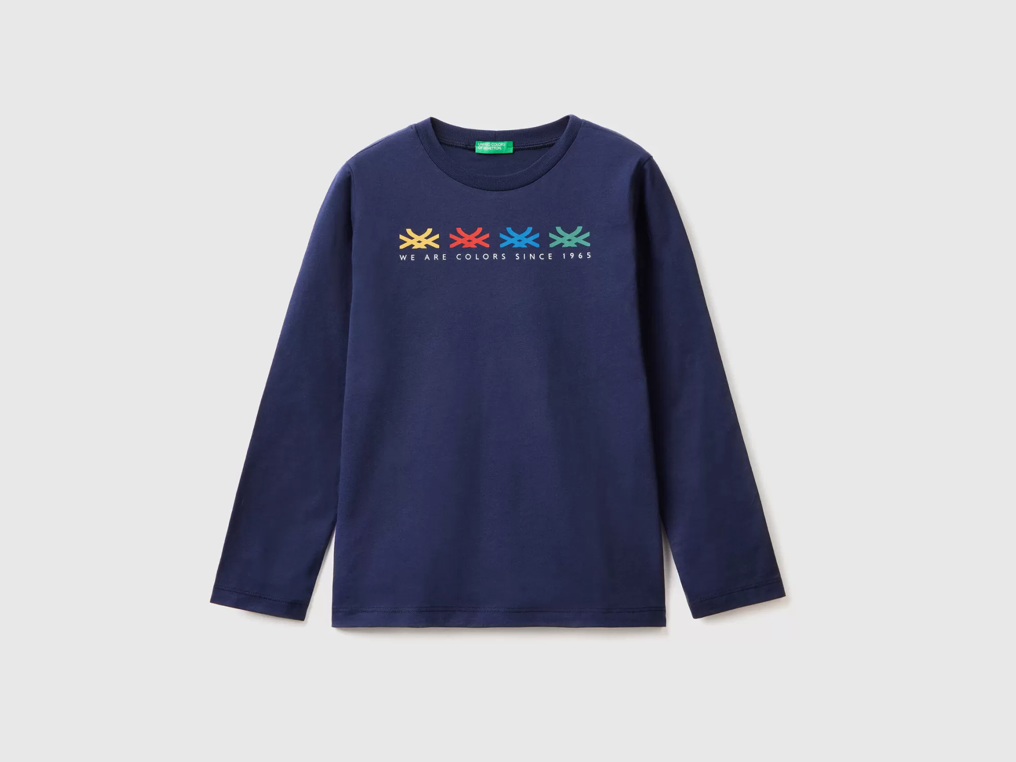 Benetton Camiseta De Manga Larga De Algodón Organico-Niños Camisetas Y Camisas