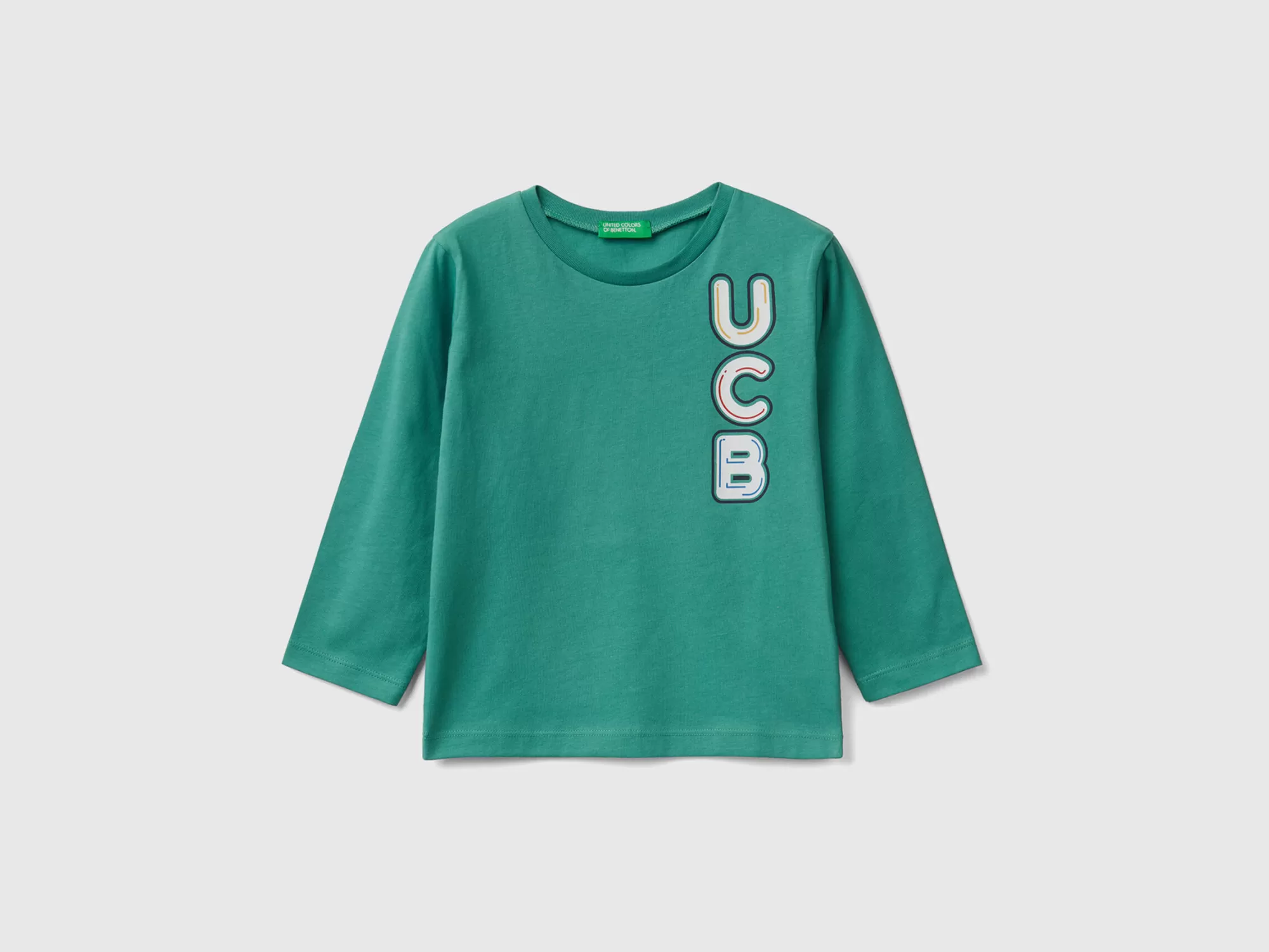 Benetton Camiseta De Manga Larga De Algodón Organico-Niños Camisetas Y Camisas