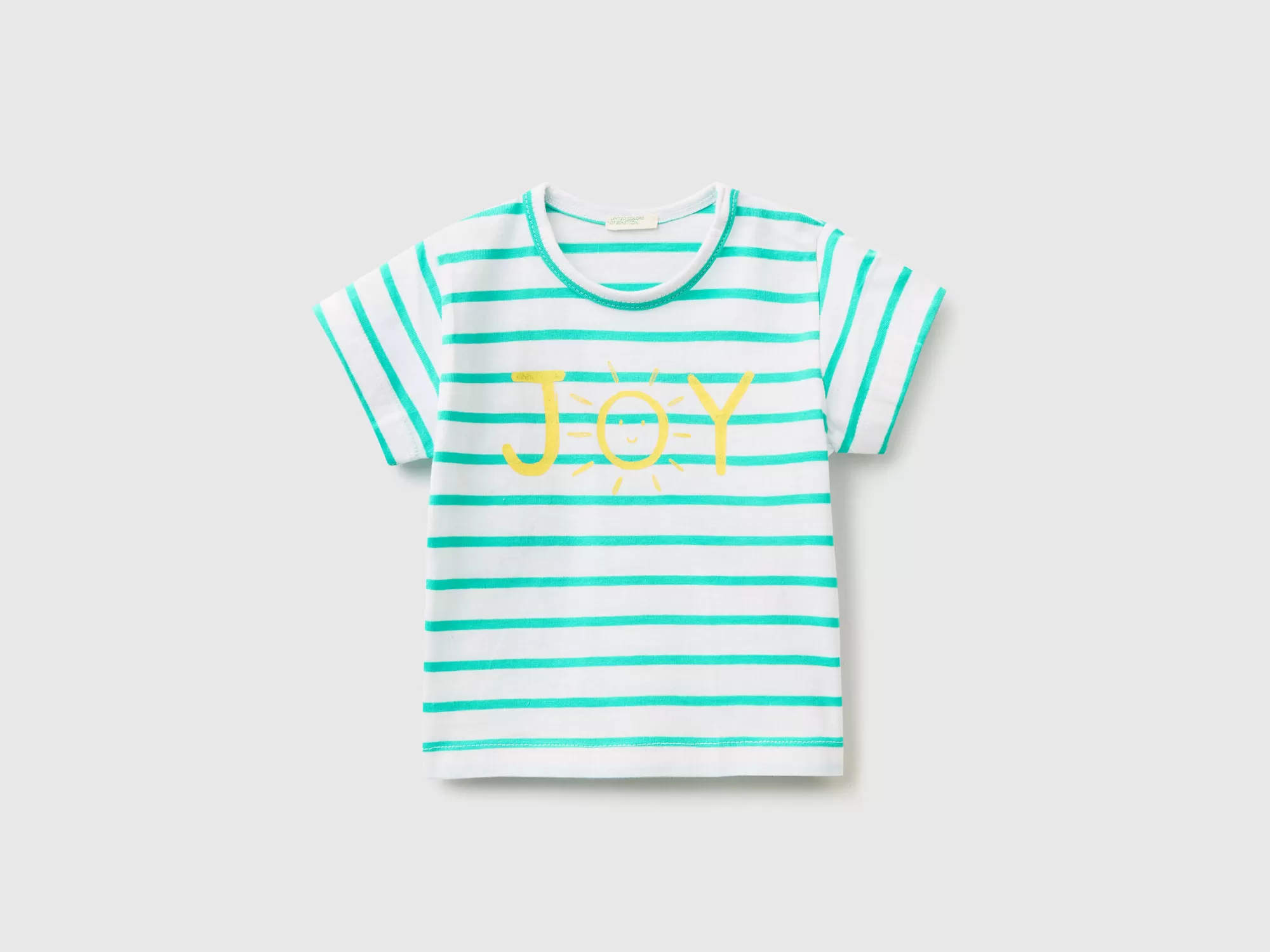 Benetton Camiseta De Rayas Con Eslogan-Niños Sudaderas Y Camisetas