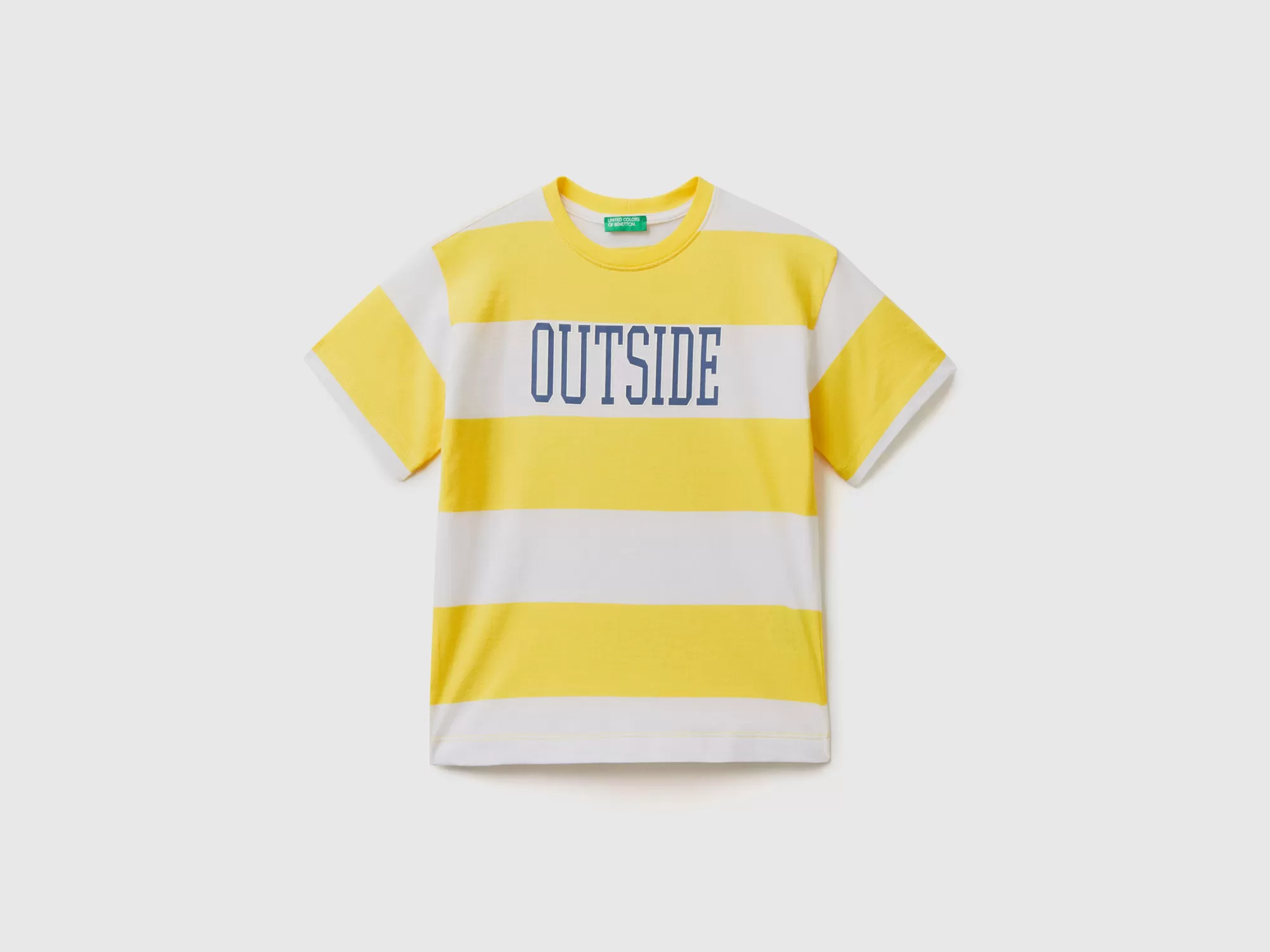 Benetton Camiseta De Rayas Con Estampado-Niños Camisetas Y Camisas