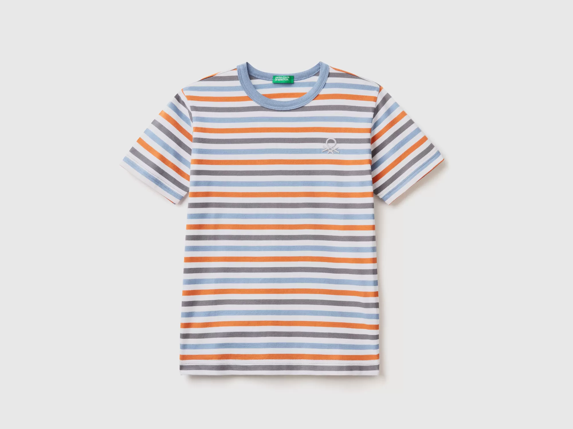 Benetton Camiseta De Rayas De 100 % Algodón-Niños Camisetas Y Camisas