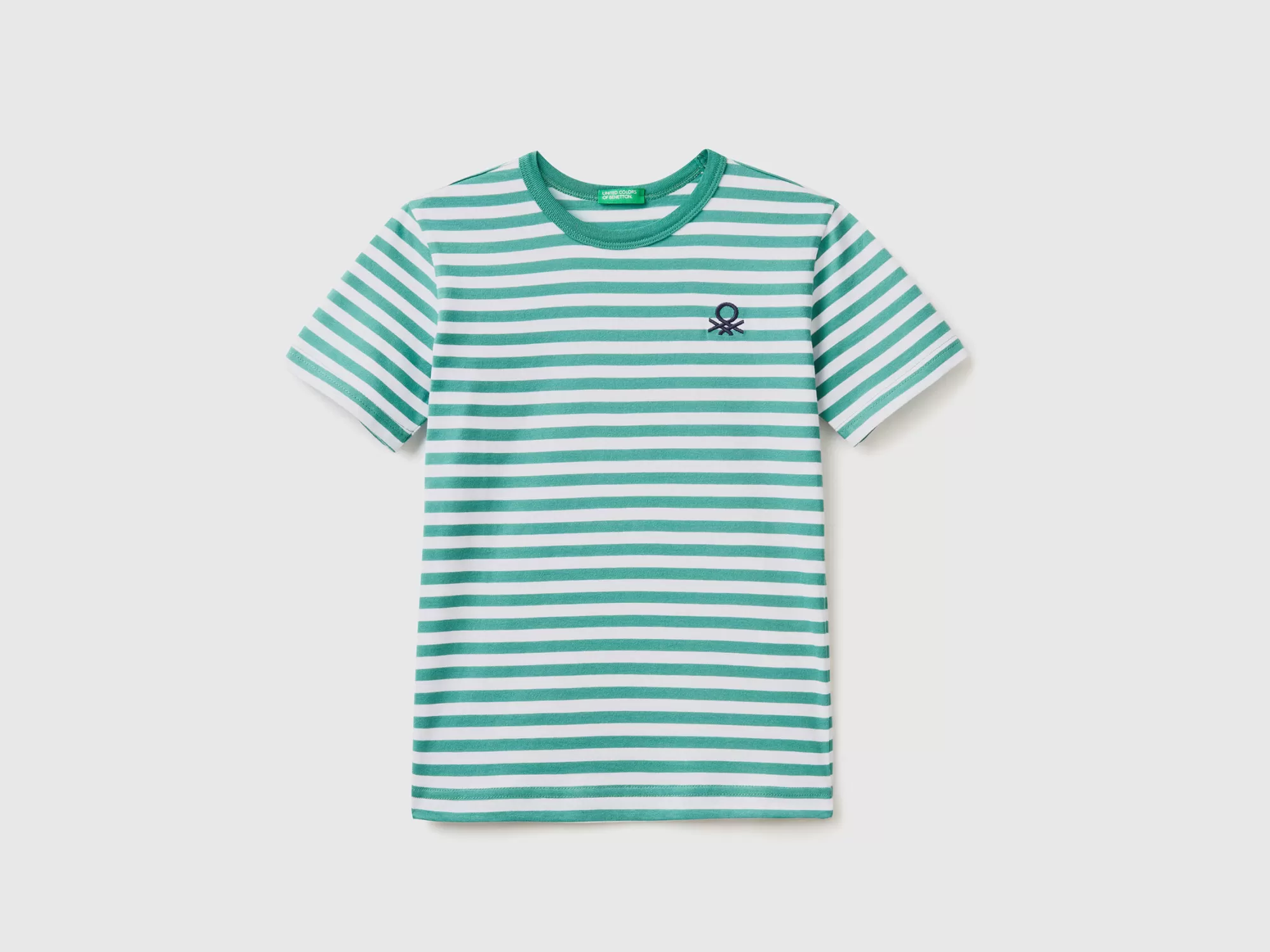 Benetton Camiseta De Rayas De 100 % Algodón-Niños Camisetas Y Camisas