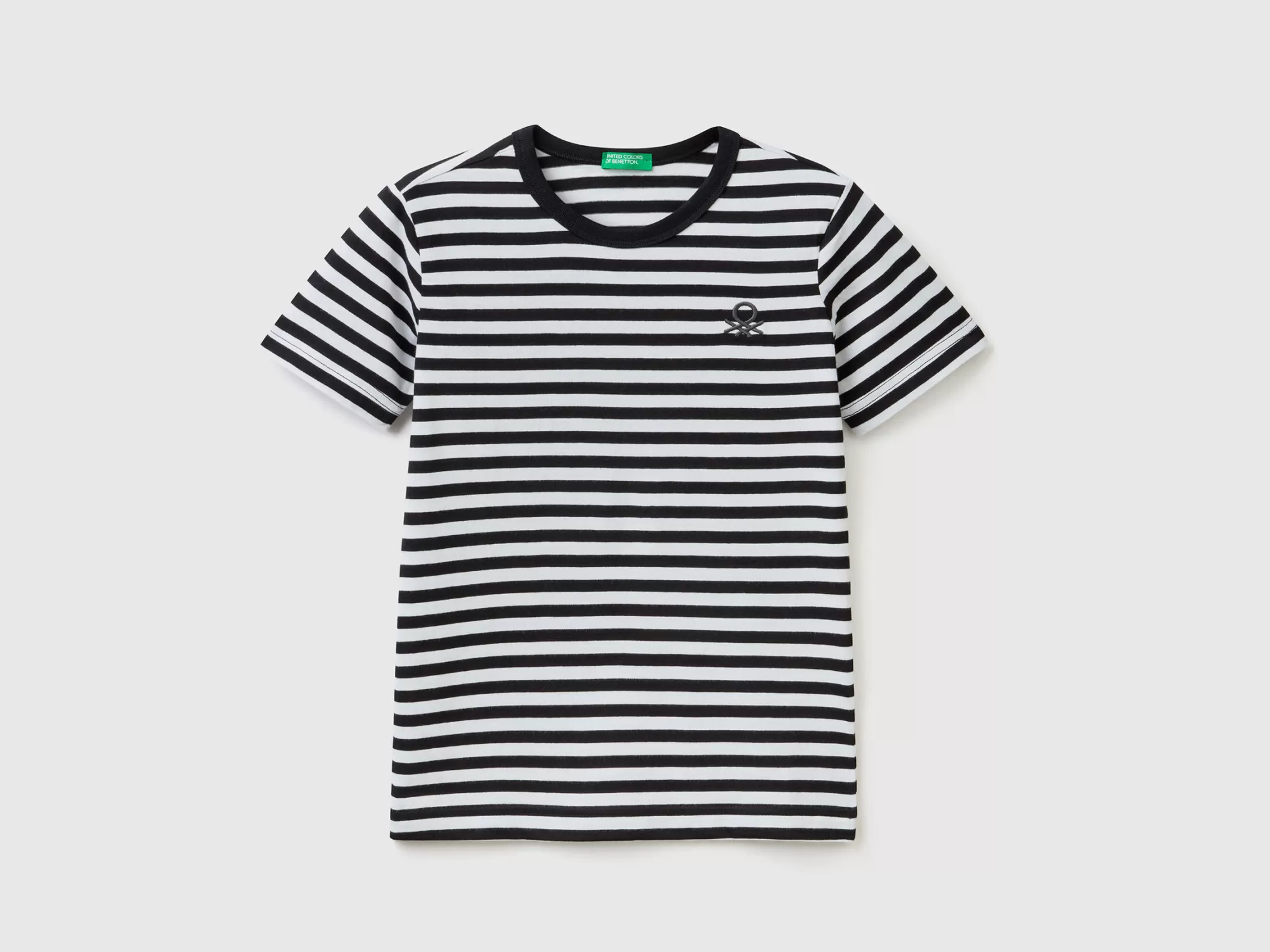 Benetton Camiseta De Rayas De 100 % Algodón-Niños Camisetas Y Camisas