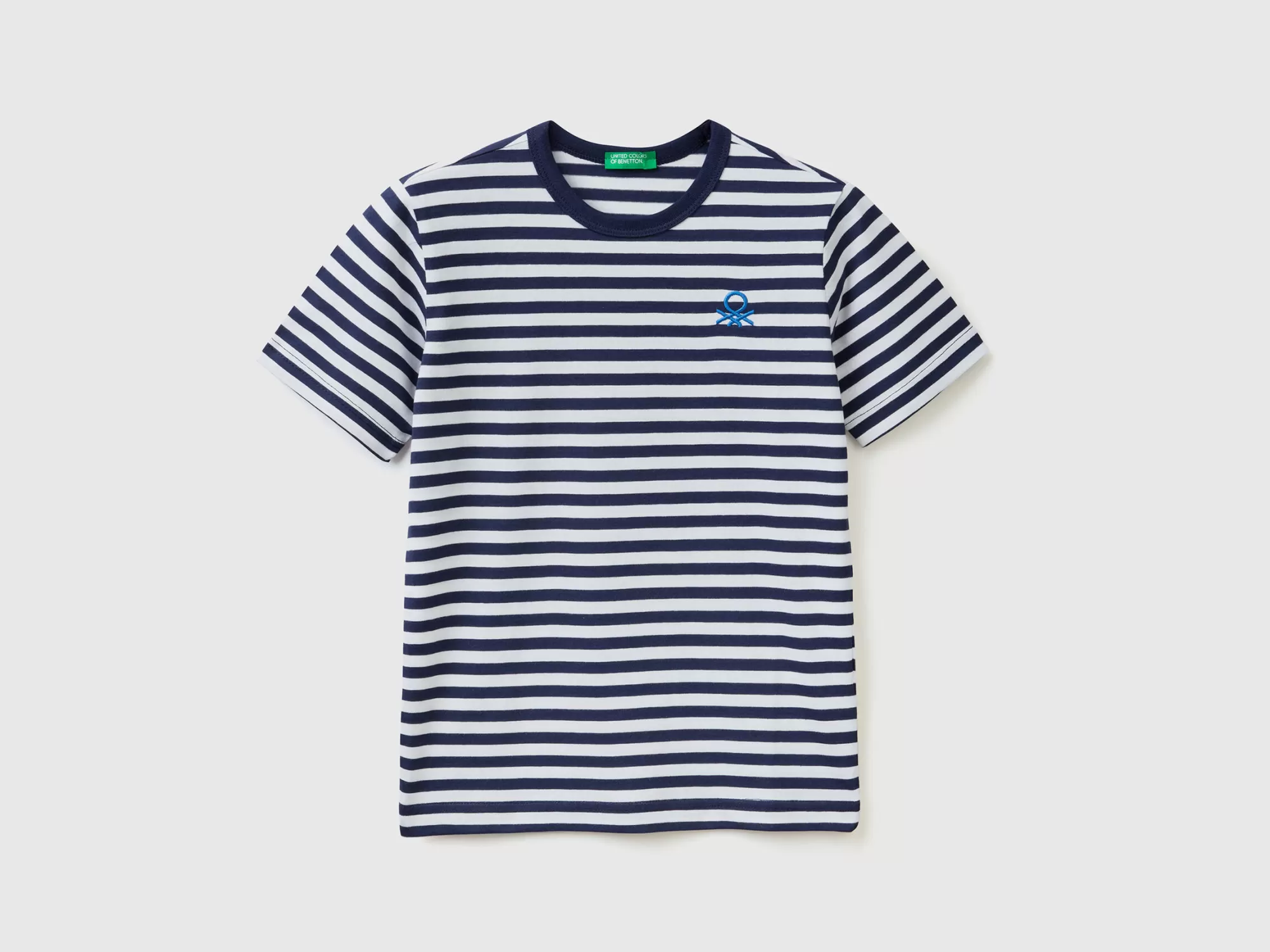 Benetton Camiseta De Rayas De 100 % Algodón-Niños Camisetas Y Camisas