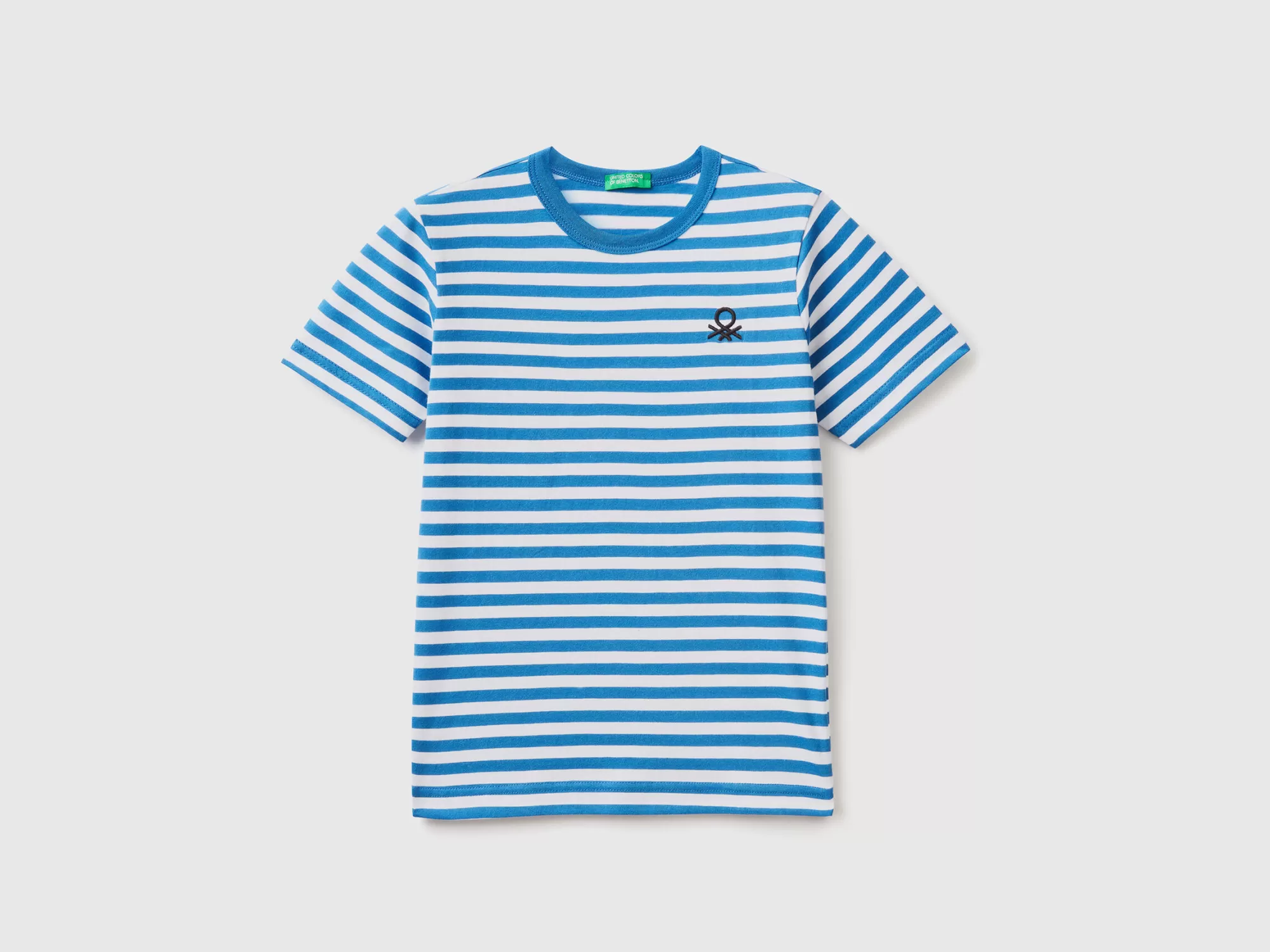 Benetton Camiseta De Rayas De 100 % Algodón-Niños Camisetas Y Camisas