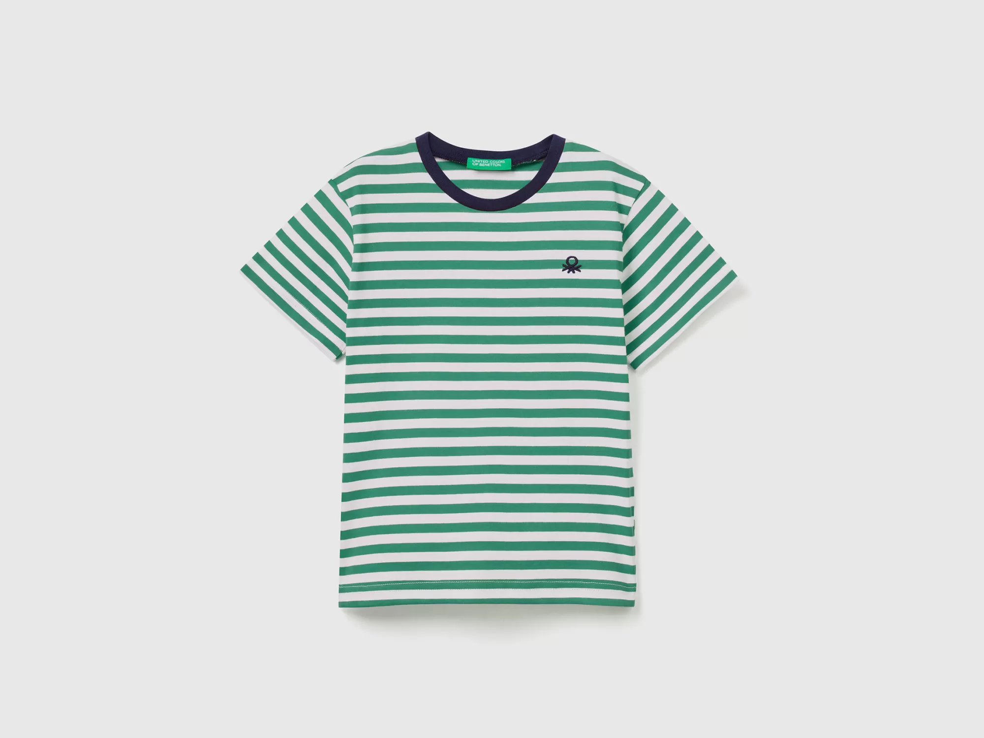 Benetton Camiseta De Rayas De Algodón-Niños Camisetas Y Camisas