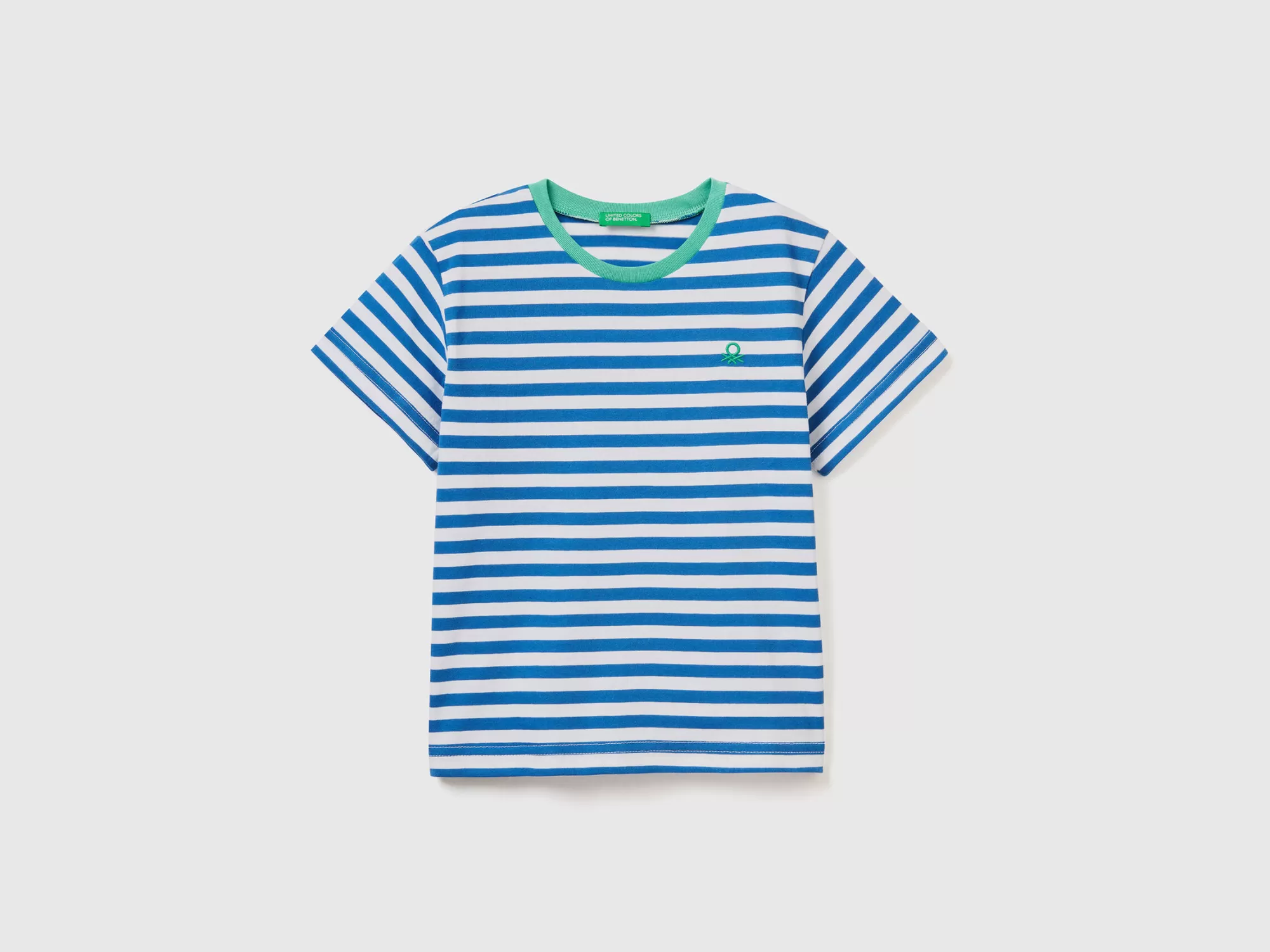 Benetton Camiseta De Rayas De Algodón-Niños Camisetas Y Camisas