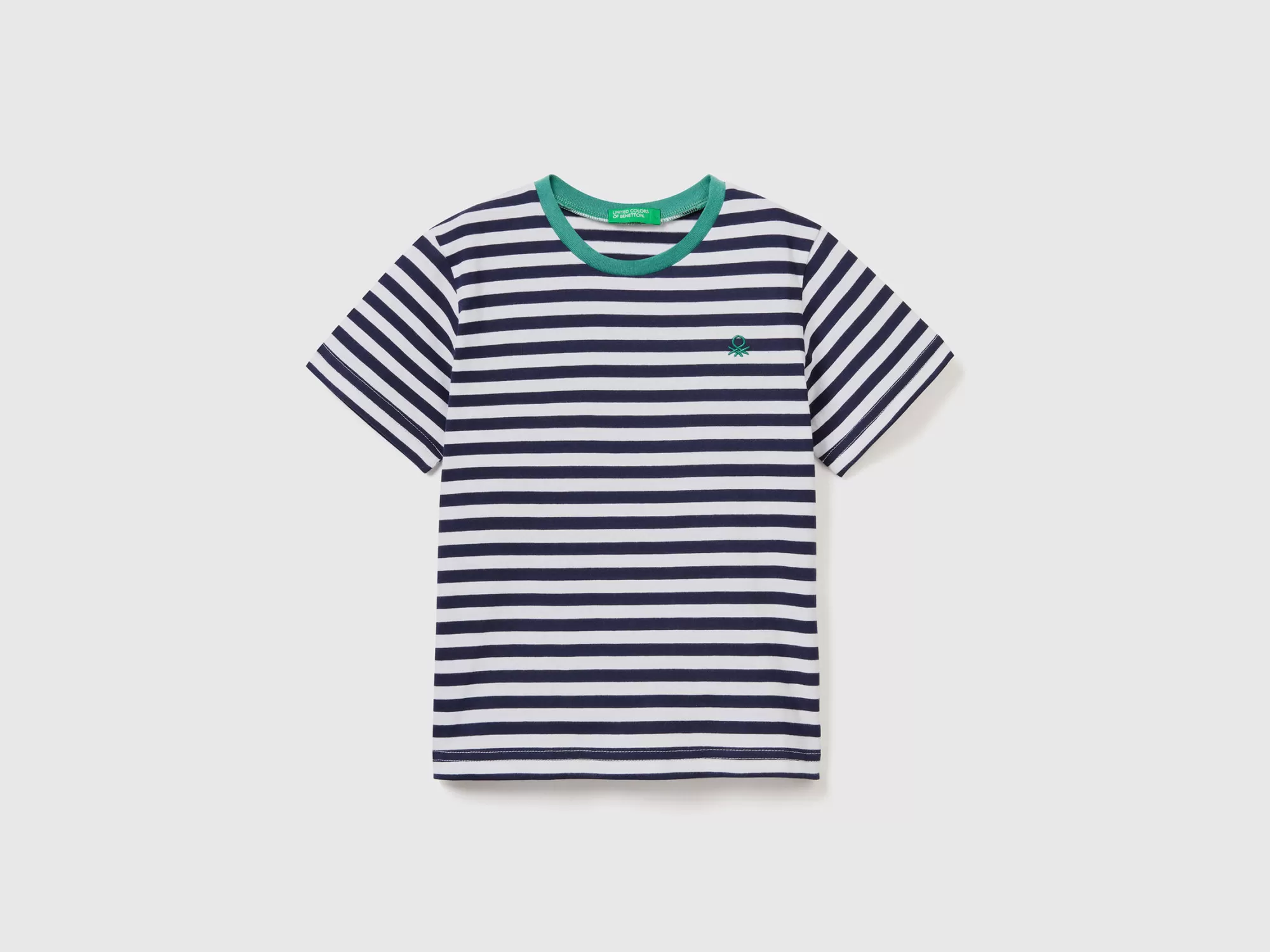 Benetton Camiseta De Rayas De Algodón-Niños Camisetas Y Camisas