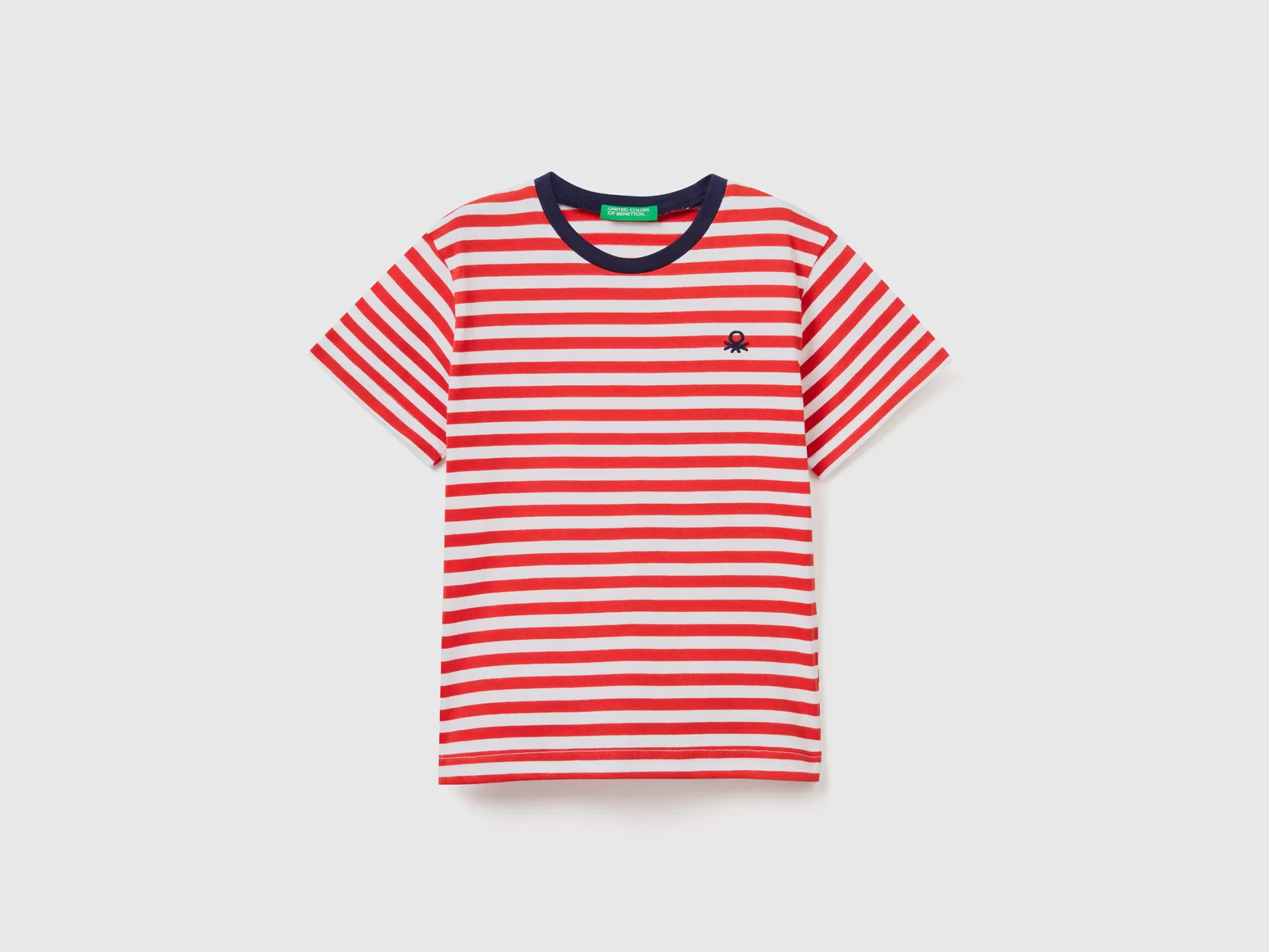 Benetton Camiseta De Rayas De Algodón-Niños Camisetas Y Camisas