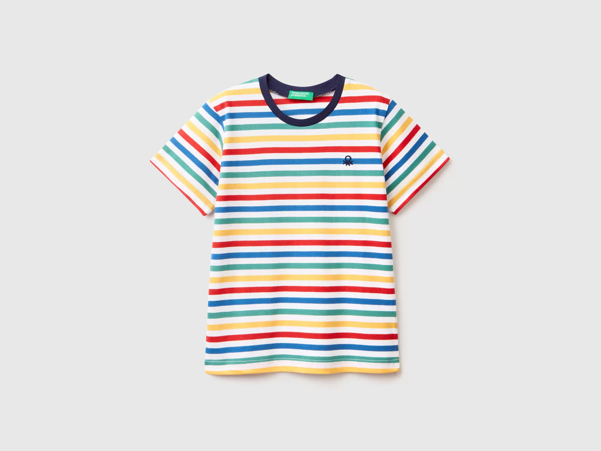 Benetton Camiseta De Rayas De Algodón-Niños Camisetas Y Camisas