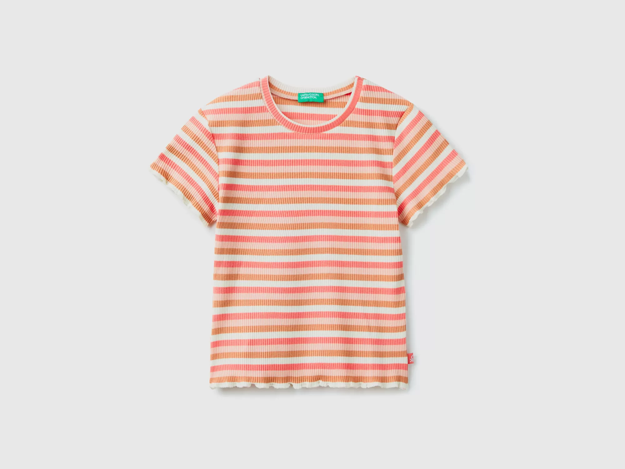 Benetton Camiseta De Rayas De Algodón Elastico-Niños Camisetas Y Camisas