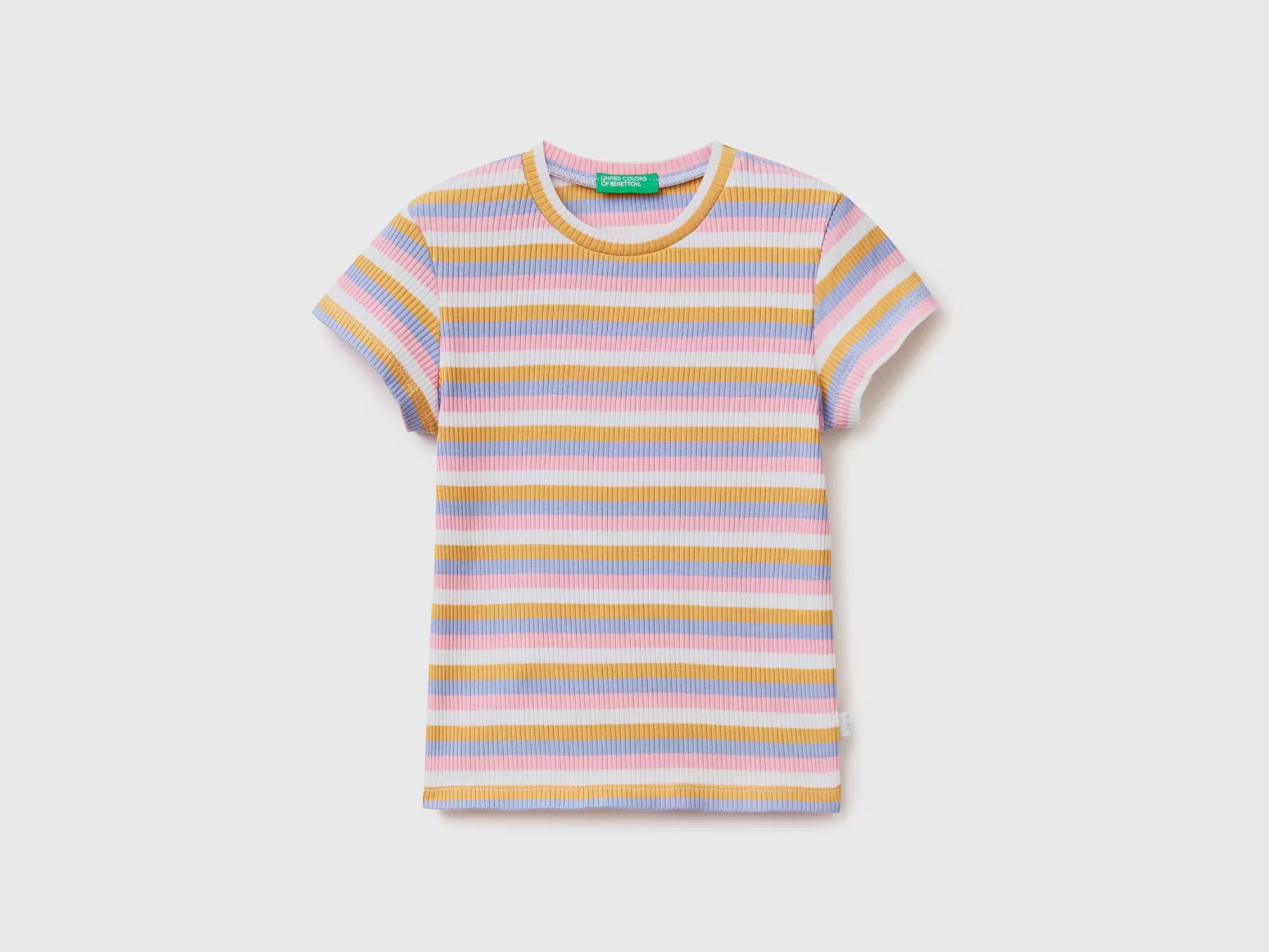 Benetton Camiseta De Rayas De Algodón Elastico-Niños Camisetas Y Camisas