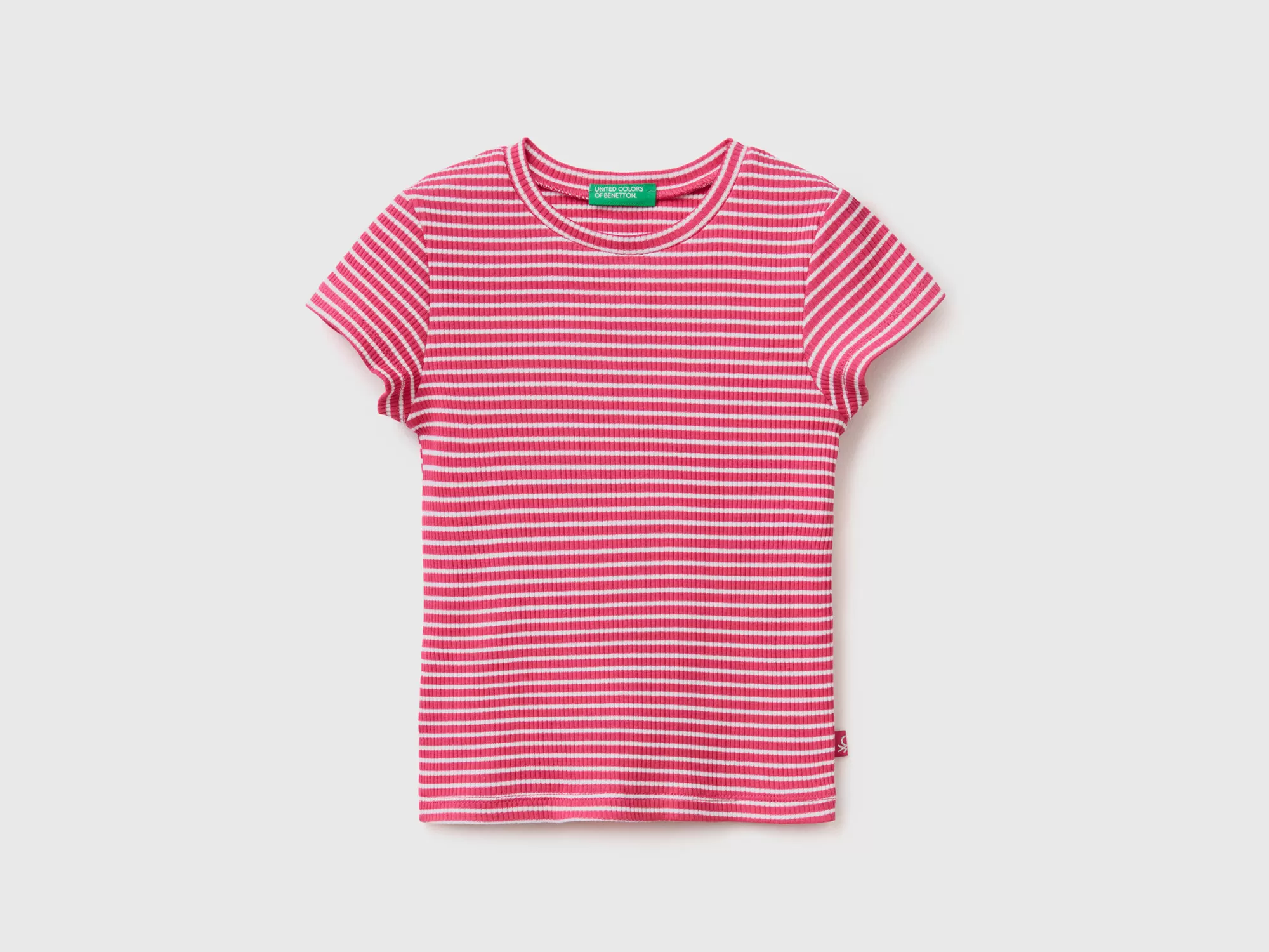 Benetton Camiseta De Rayas De Algodón Elastico-Niños Camisetas Y Camisas