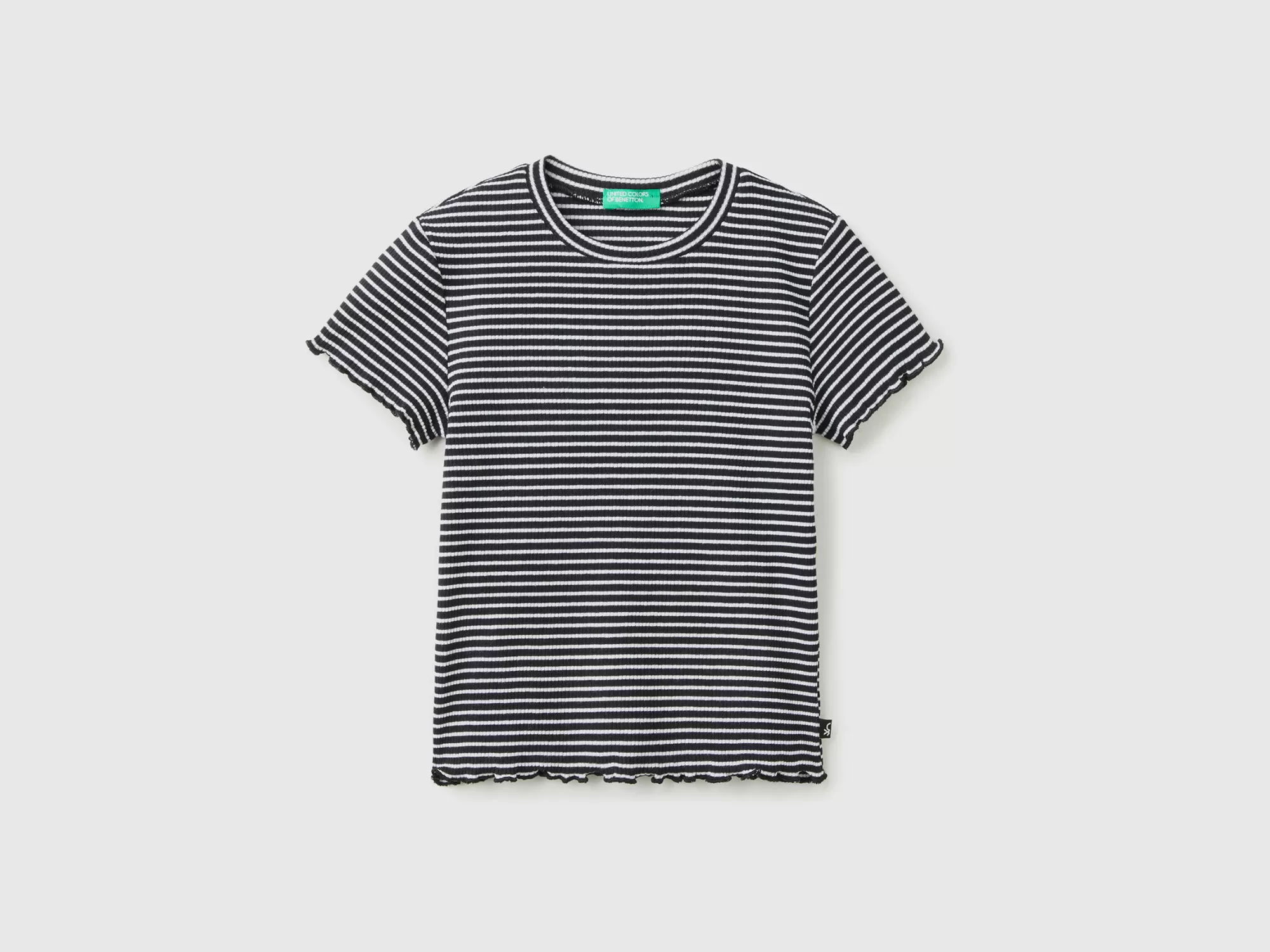 Benetton Camiseta De Rayas De Algodón Elastico-Niños Camisetas Y Camisas